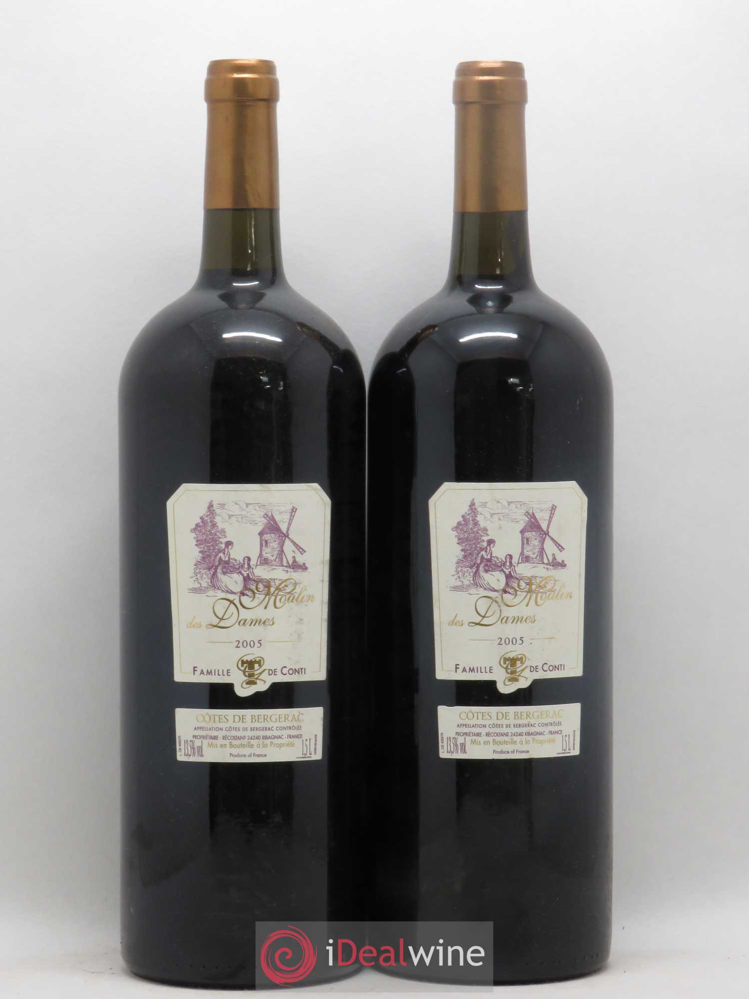 Bergerac Château Tour des Gendres Moulin des Dames Famille de Conti 2005 - Lot de 2 magnums - 0