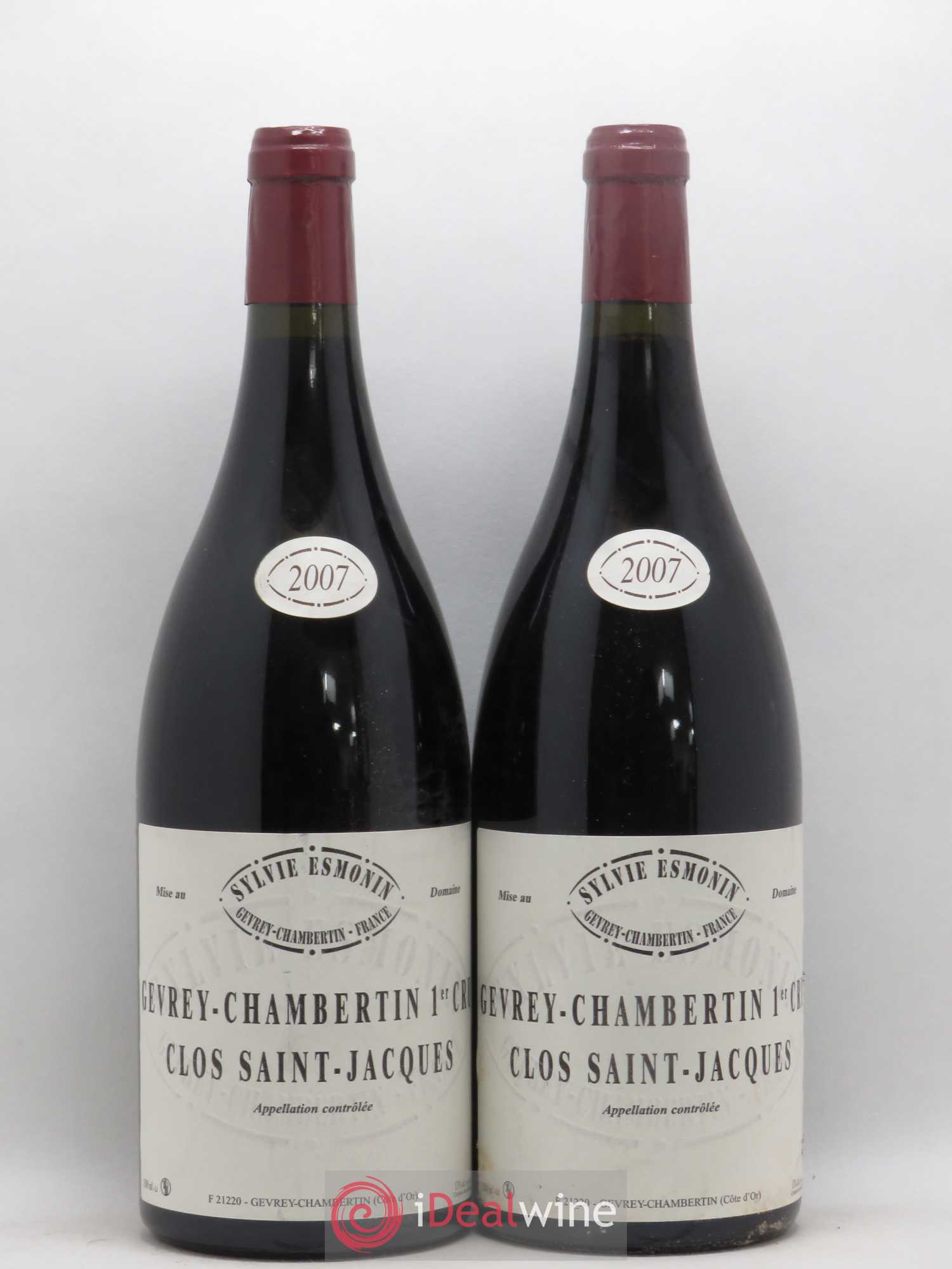 Gevrey-Chambertin 1er Cru Clos Saint Jacques Sylvie Esmonin 2007 - Lot de 2 magnums - 0
