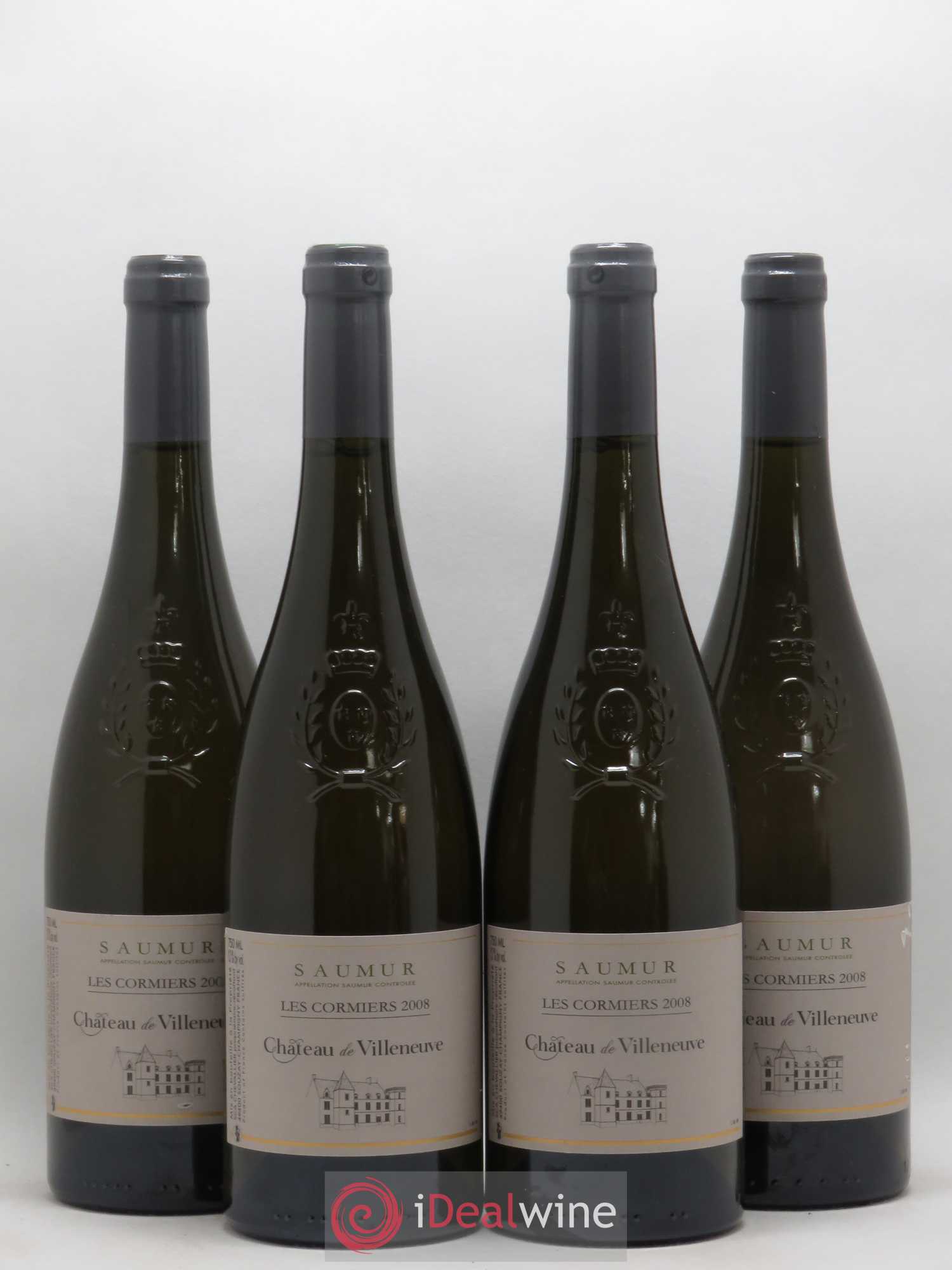 Saumur Les Cormiers Château de Villeneuve 2008 - Lot de 4 bouteilles - 0
