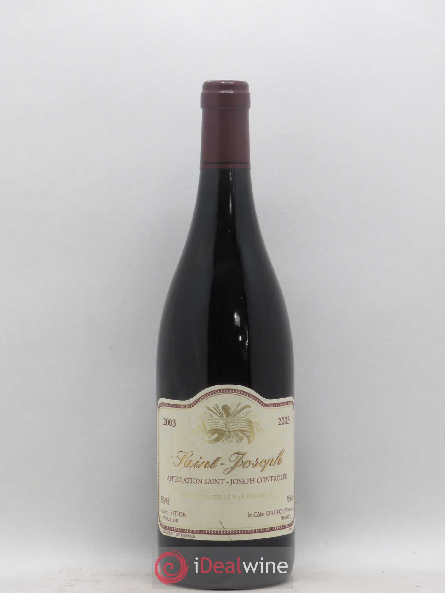 Saint-Joseph Domaine Laurent Betton 2003 - Posten von 1 Flasche - 0