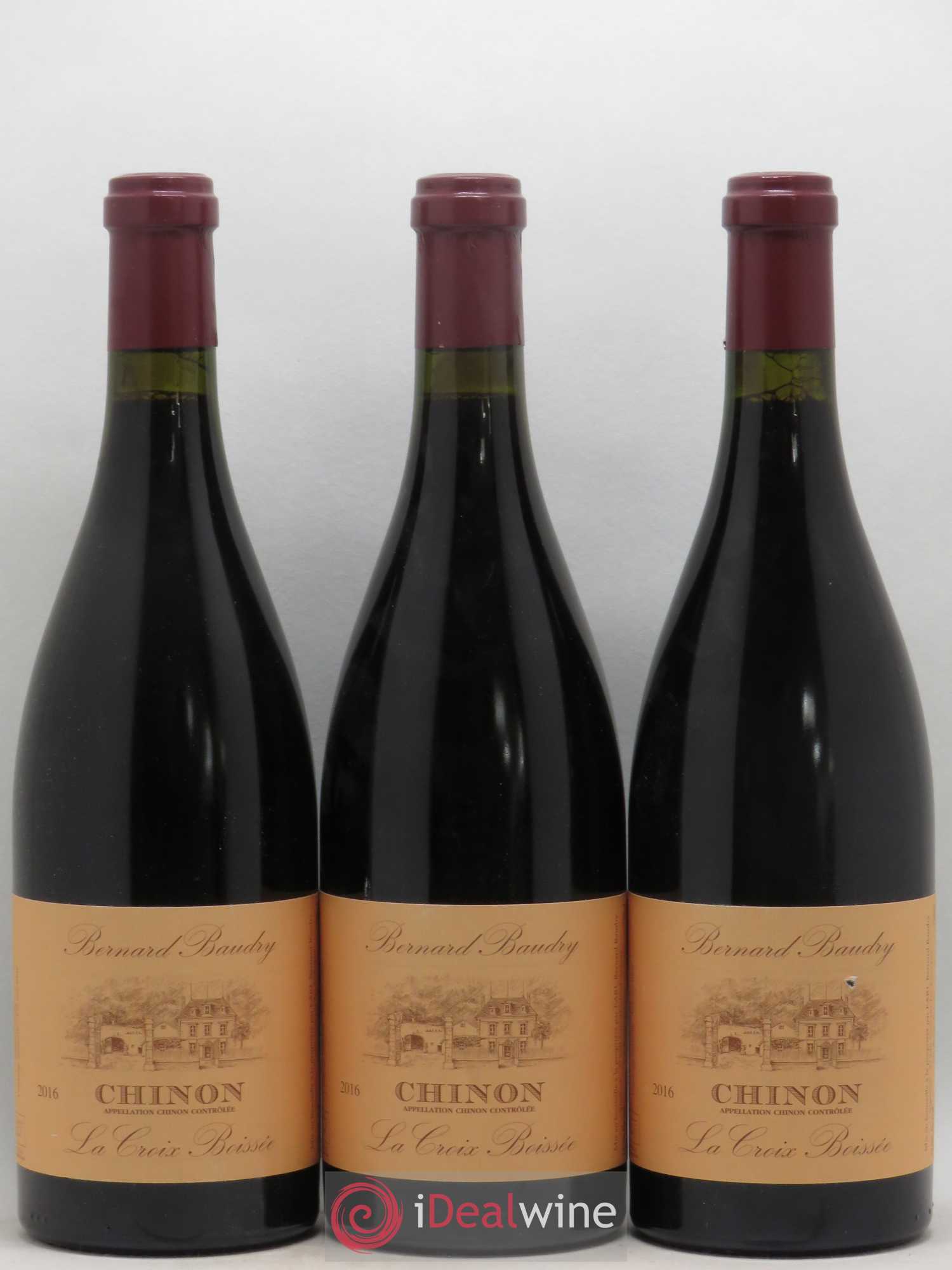 Chinon La Croix Boissée Bernard Baudry 2016 - Lot de 3 bouteilles - 0