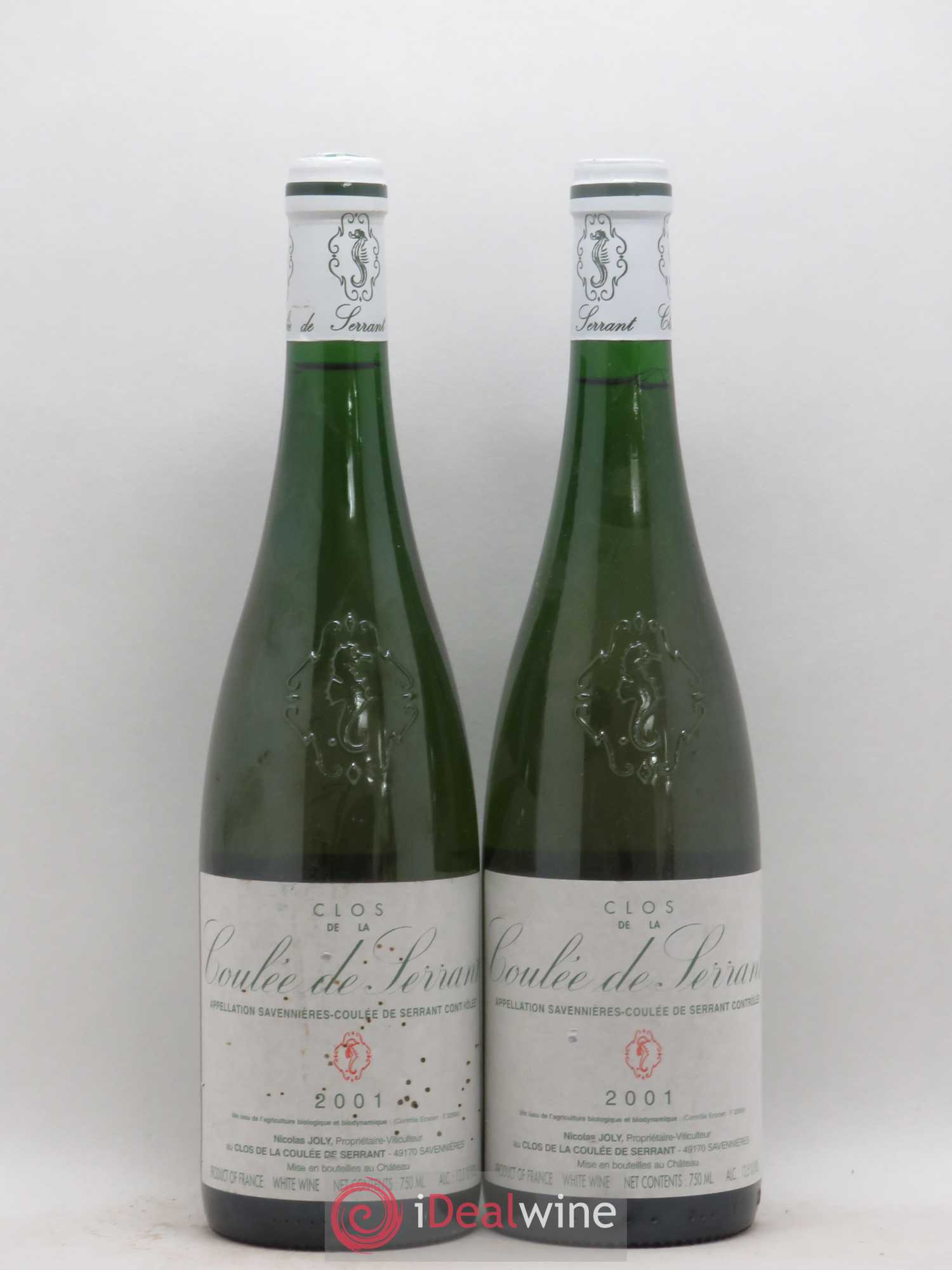 Savennières Clos de la Coulée de Serrant Vignobles de la Coulée de Serrant - Nicolas Joly 2001 - Lot de 2 bouteilles - 0
