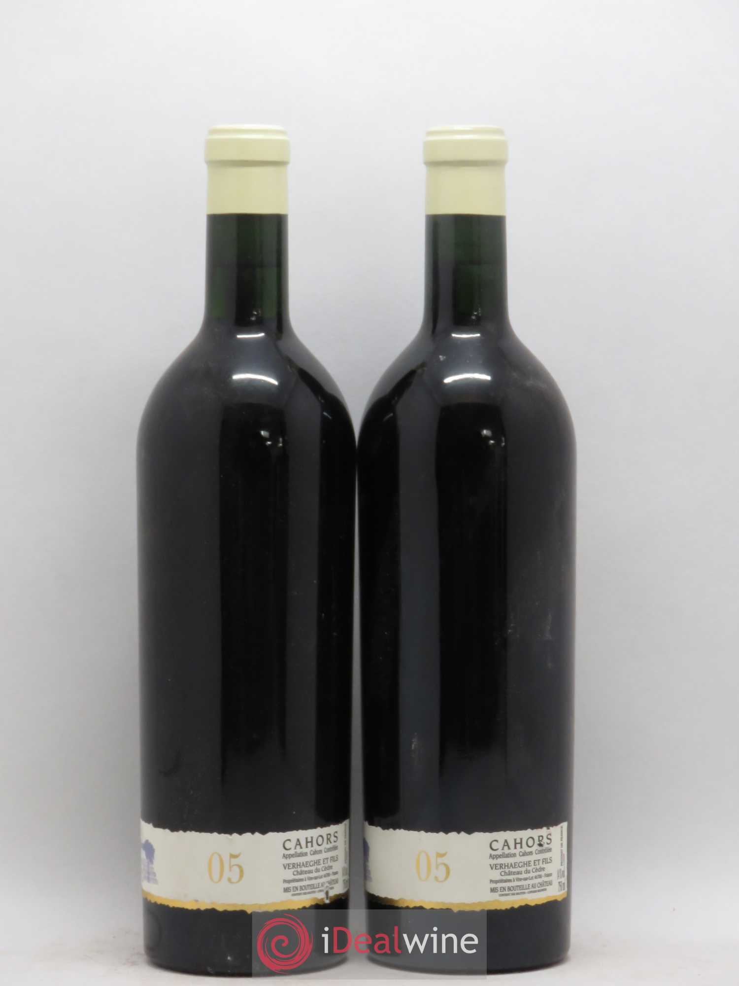 Cahors Château du Cèdre GC Pascal et Jean-Marc Verhaeghe 2005 - Lot de 2 bouteilles - 1