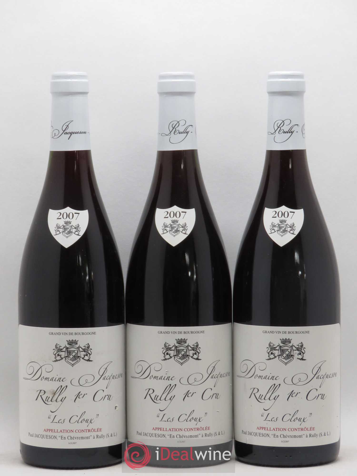 Rully 1er Cru Cloux Domaine Jacquesson 2007 - Lotto di 3 bottiglie - 0