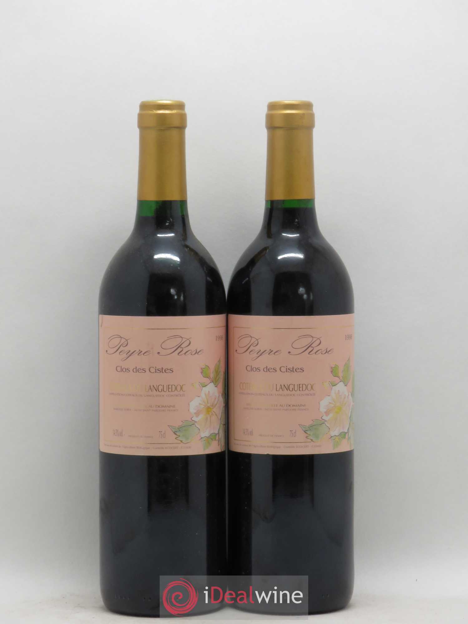 Vin de France (anciennement Coteaux du Languedoc) Domaine Peyre Rose Les Cistes Marlène Soria 1998 - Lot de 2 bouteilles - 0