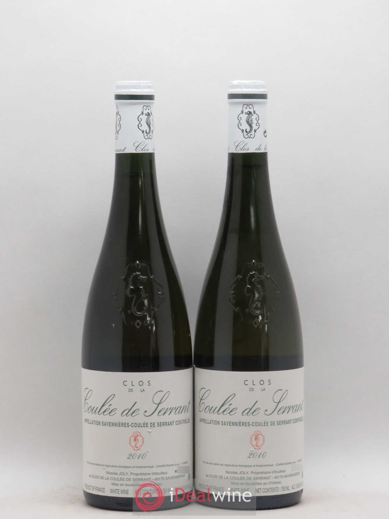 Savennières Clos de la Coulée de Serrant Vignobles de la Coulée de Serrant - Nicolas Joly 2010 - Lot de 2 bouteilles - 0