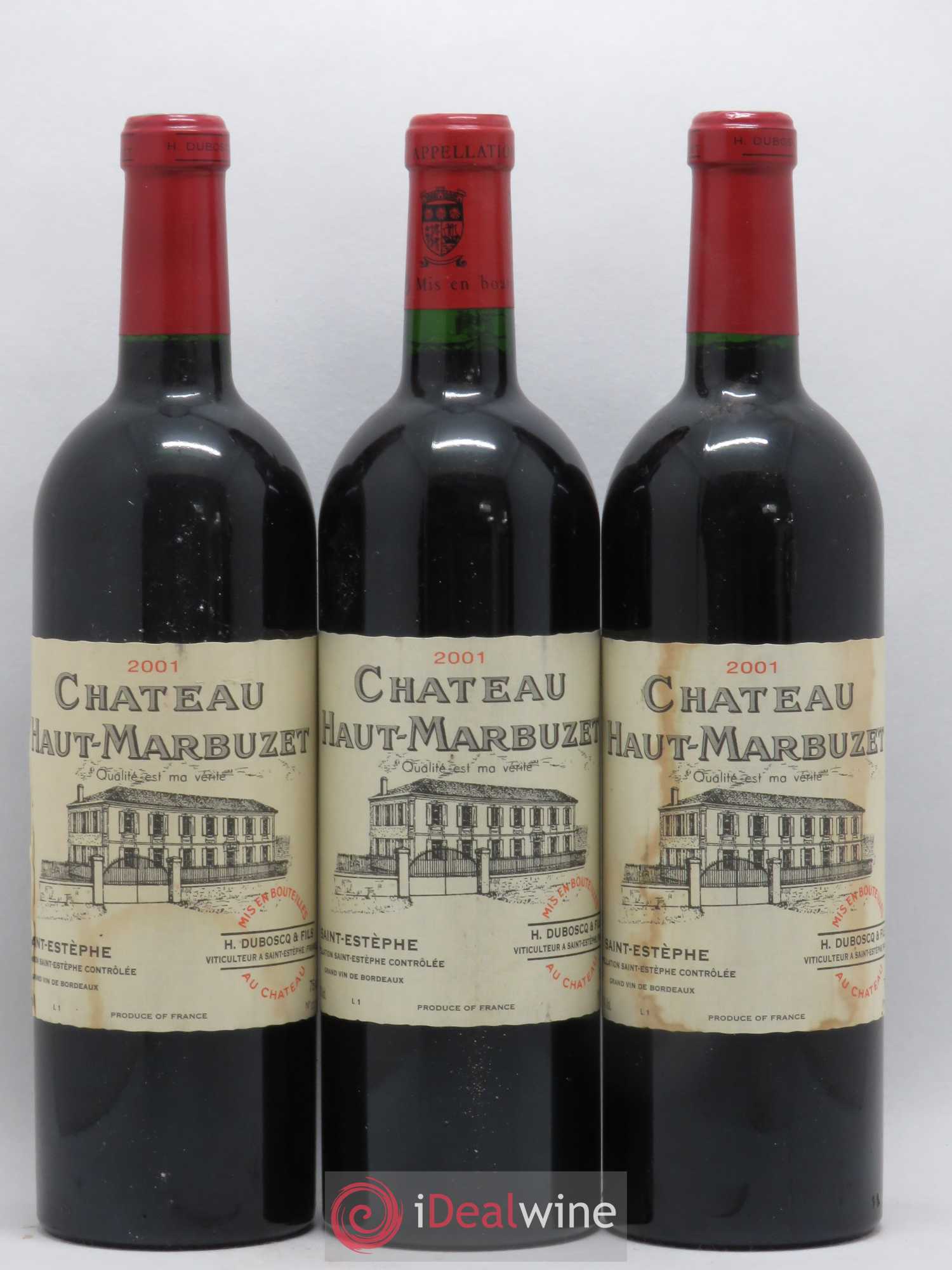 Château Haut Marbuzet 2001 - Lot de 3 bouteilles - 0
