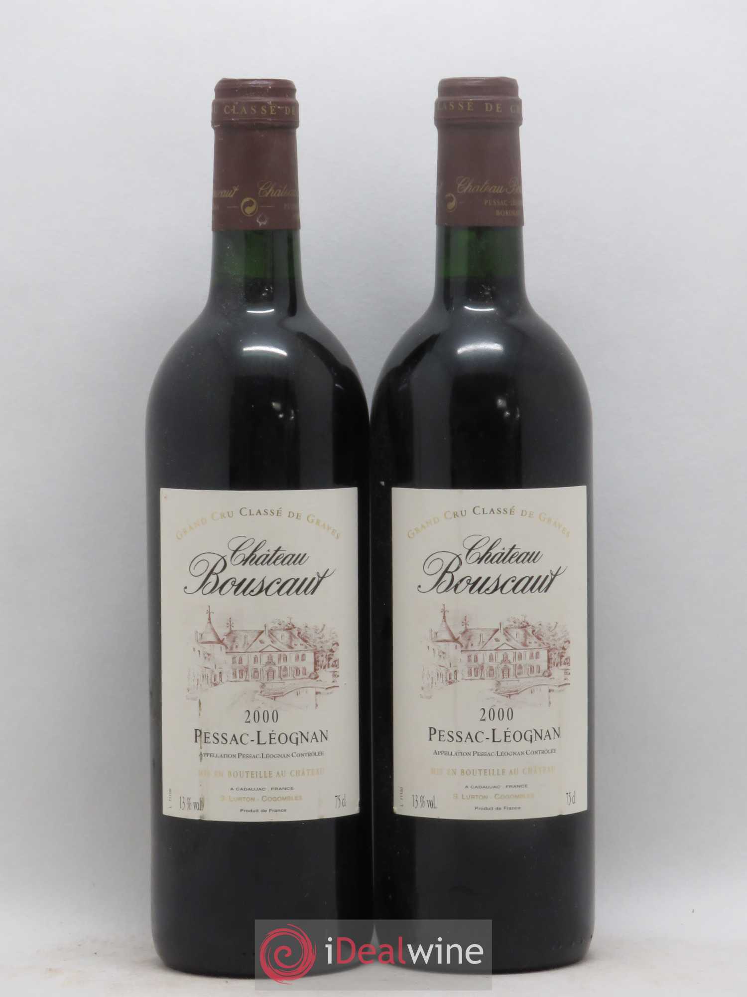 Château Bouscaut Cru Classé de Graves 2000 - Lot de 2 bouteilles - 0