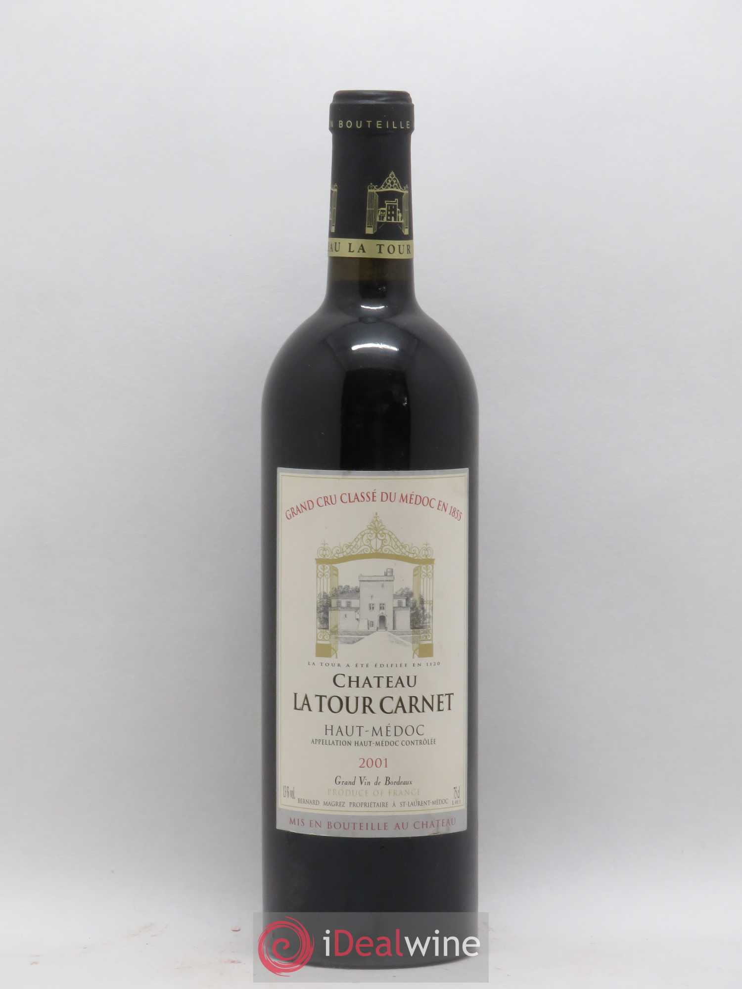 Château la Tour Carnet 4ème Grand Cru Classé 2001 - Lot de 1 bouteille - 0
