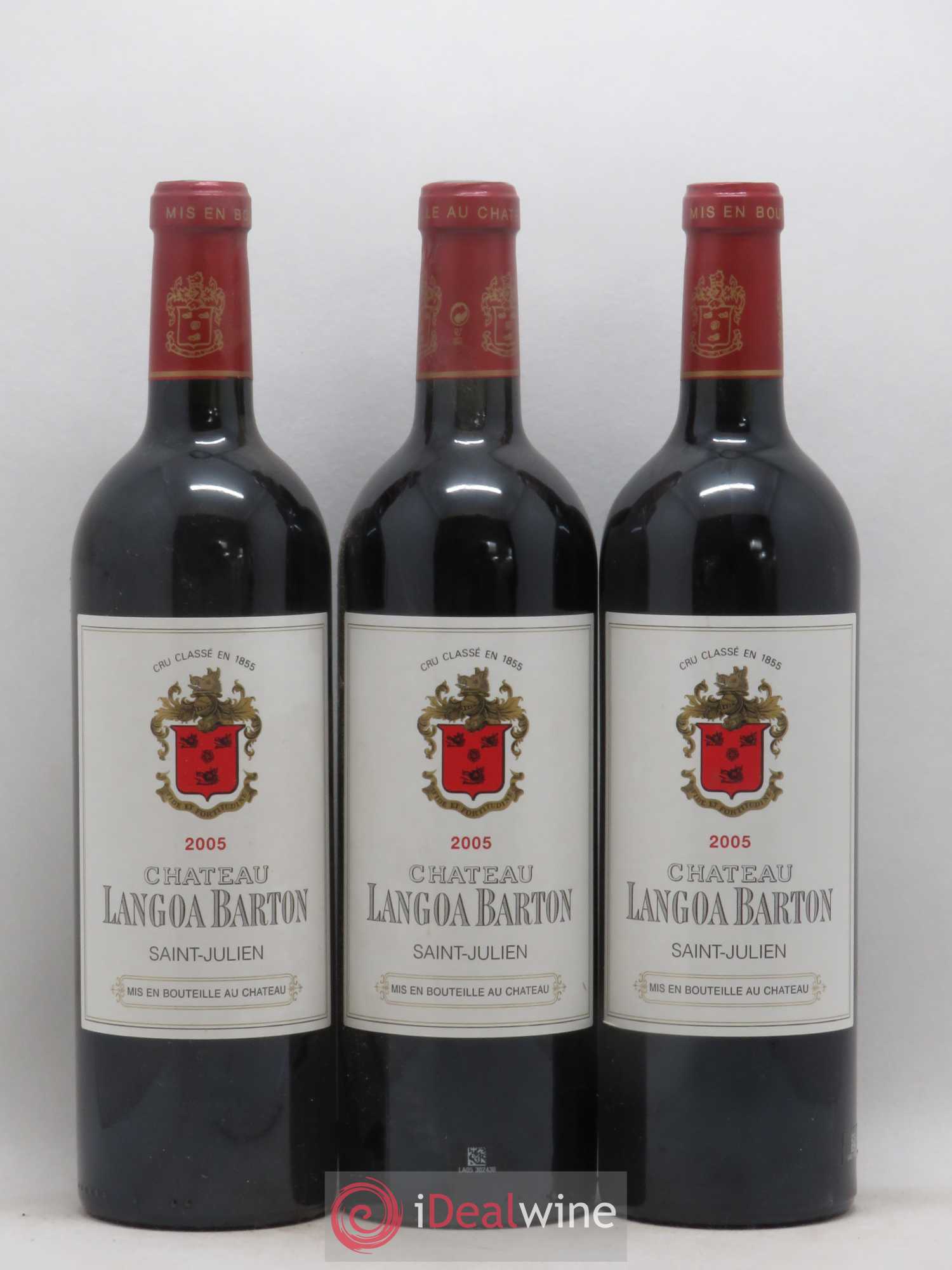 Château Langoa Barton 3ème Grand Cru Classé 2005 - Lot de 3 bouteilles - 0