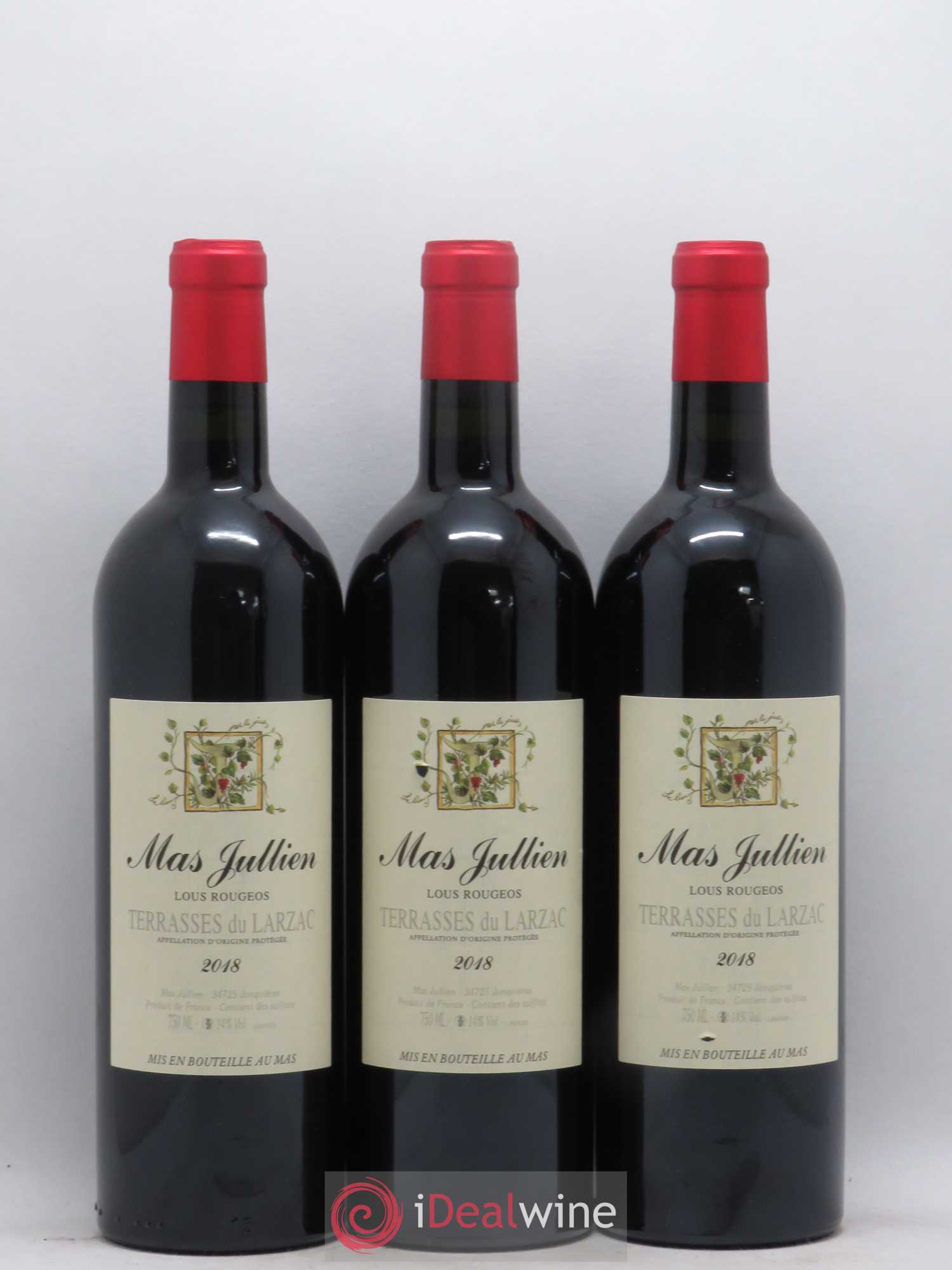 Terrasses du Larzac Mas Jullien Olivier Jullien Lous Rougeos 2018 - Lot de 3 bouteilles - 0