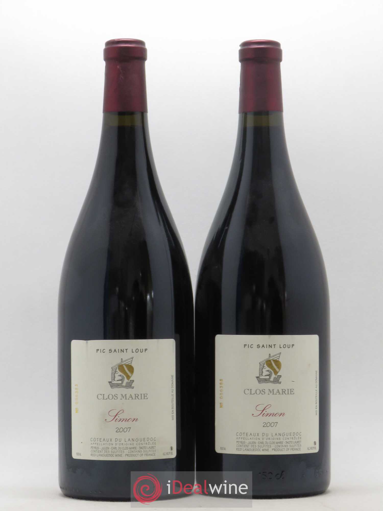Pic Saint-Loup Clos Marie Cuvée Simon Christophe Peyrus et Françoise Julien 2007 - Lot de 2 magnums - 0