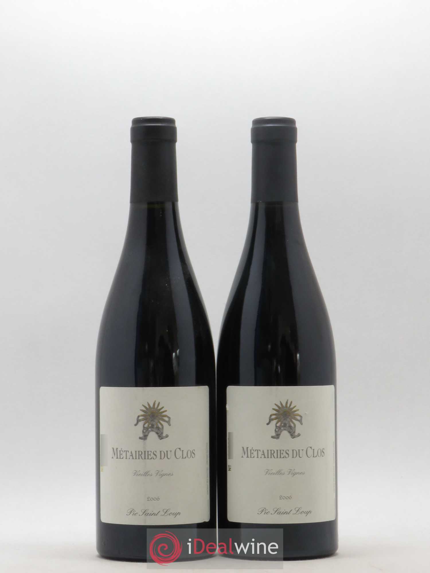 Pic Saint-Loup Les Métairies du Clos Vieilles Vignes Christophe Peyrus et Françoise Julien 2006 - Lot de 2 bouteilles - 0