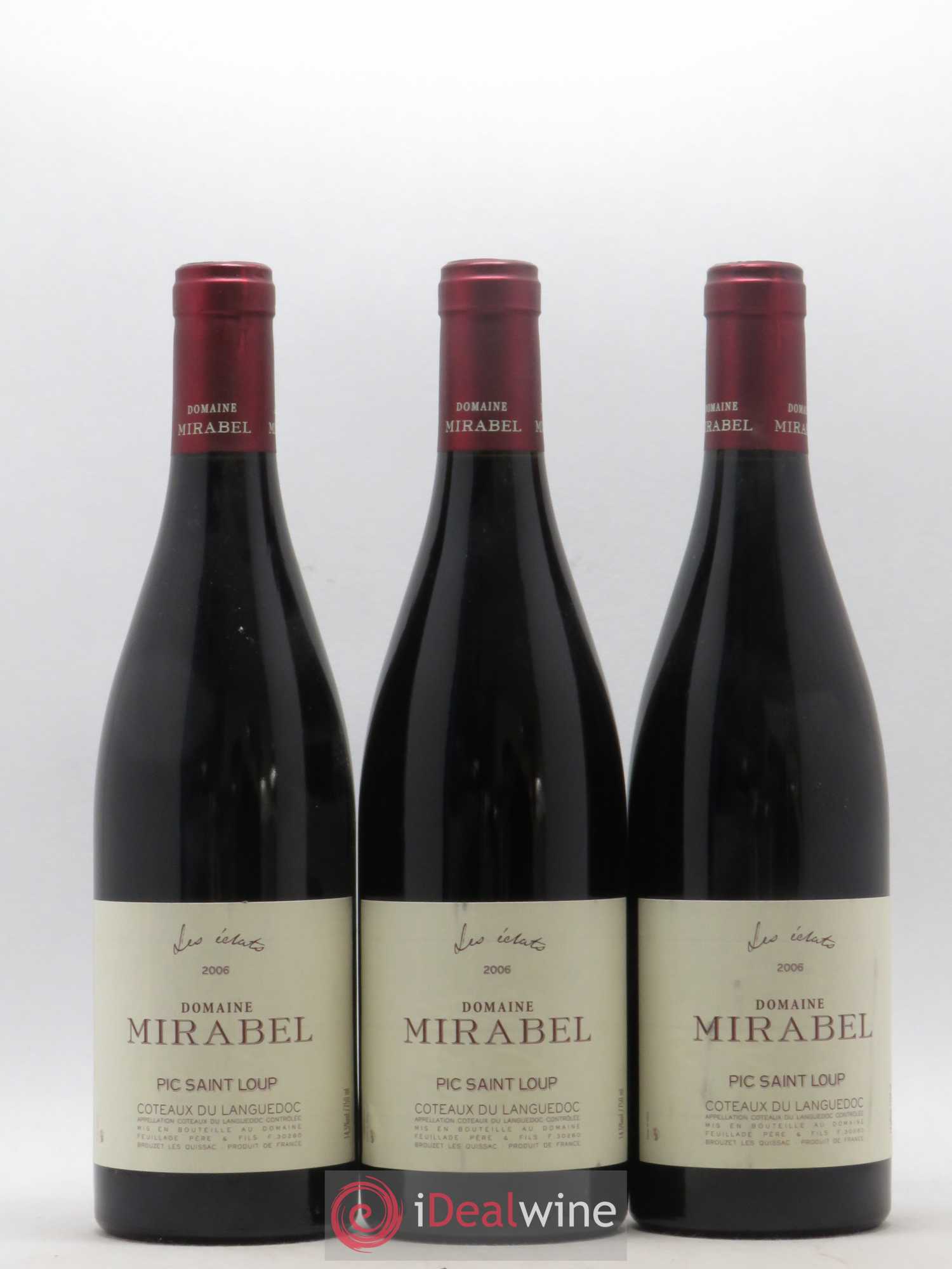 Pic Saint-Loup Les Eclats Domaine Mirabel 2006 - Posten von 3 Flaschen - 0