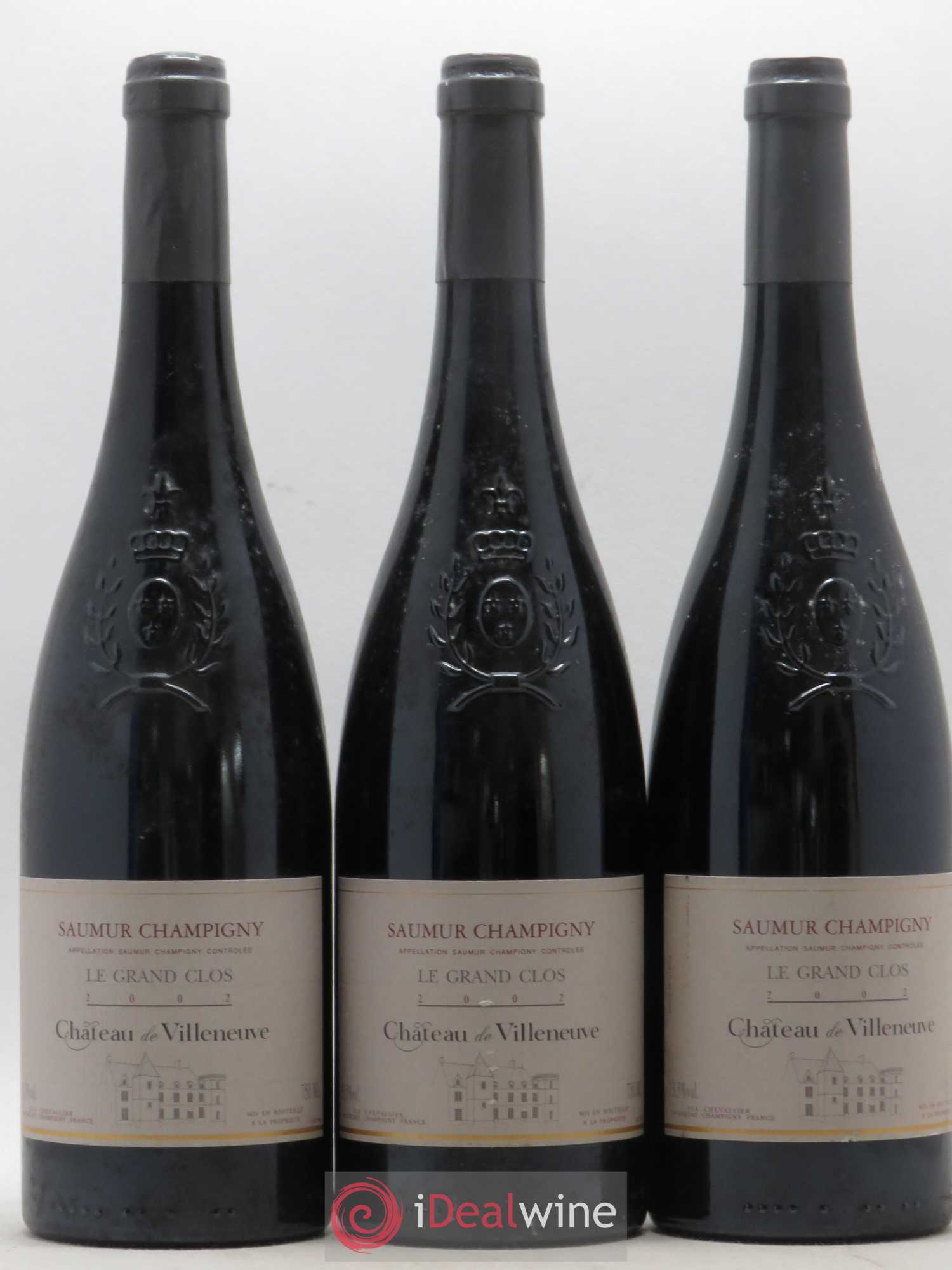 Saumur-Champigny Le Grand Clos Château de Villeneuve 2002 - Lot de 3 bouteilles - 0