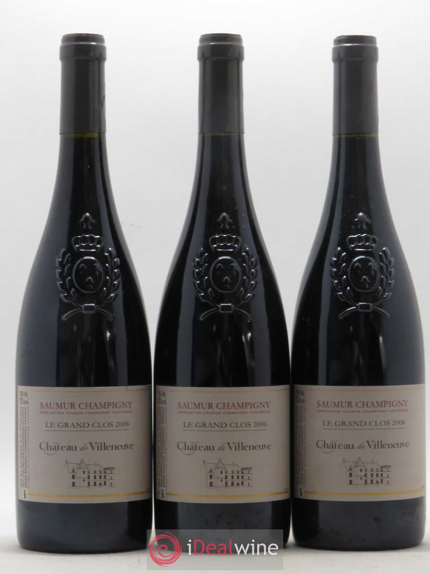 Saumur-Champigny Le Grand Clos Château de Villeneuve 2006 - Lot de 3 bouteilles - 0