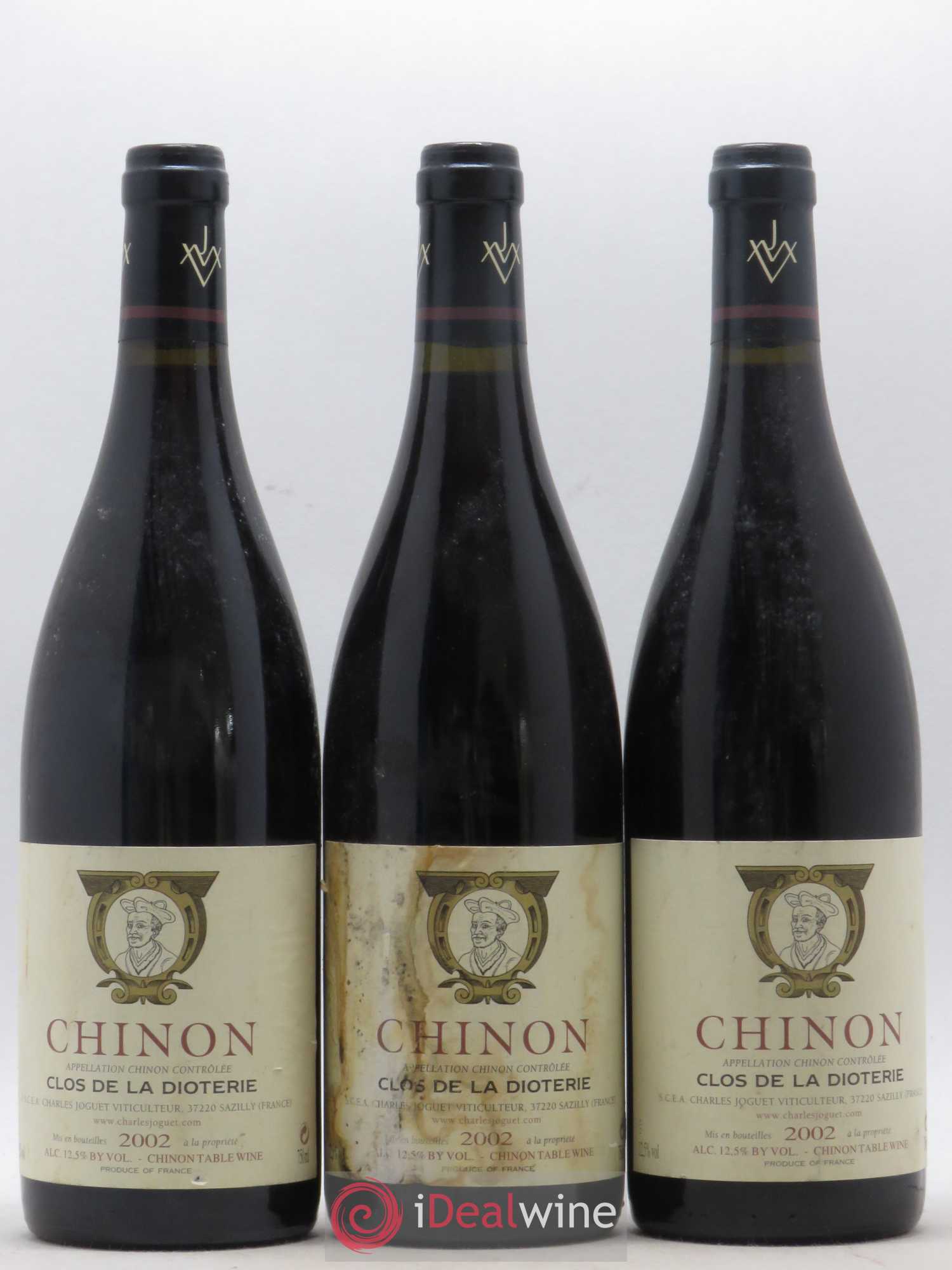 Chinon Clos de La Dioterie Charles Joguet 2002 - Lot de 3 bouteilles - 0