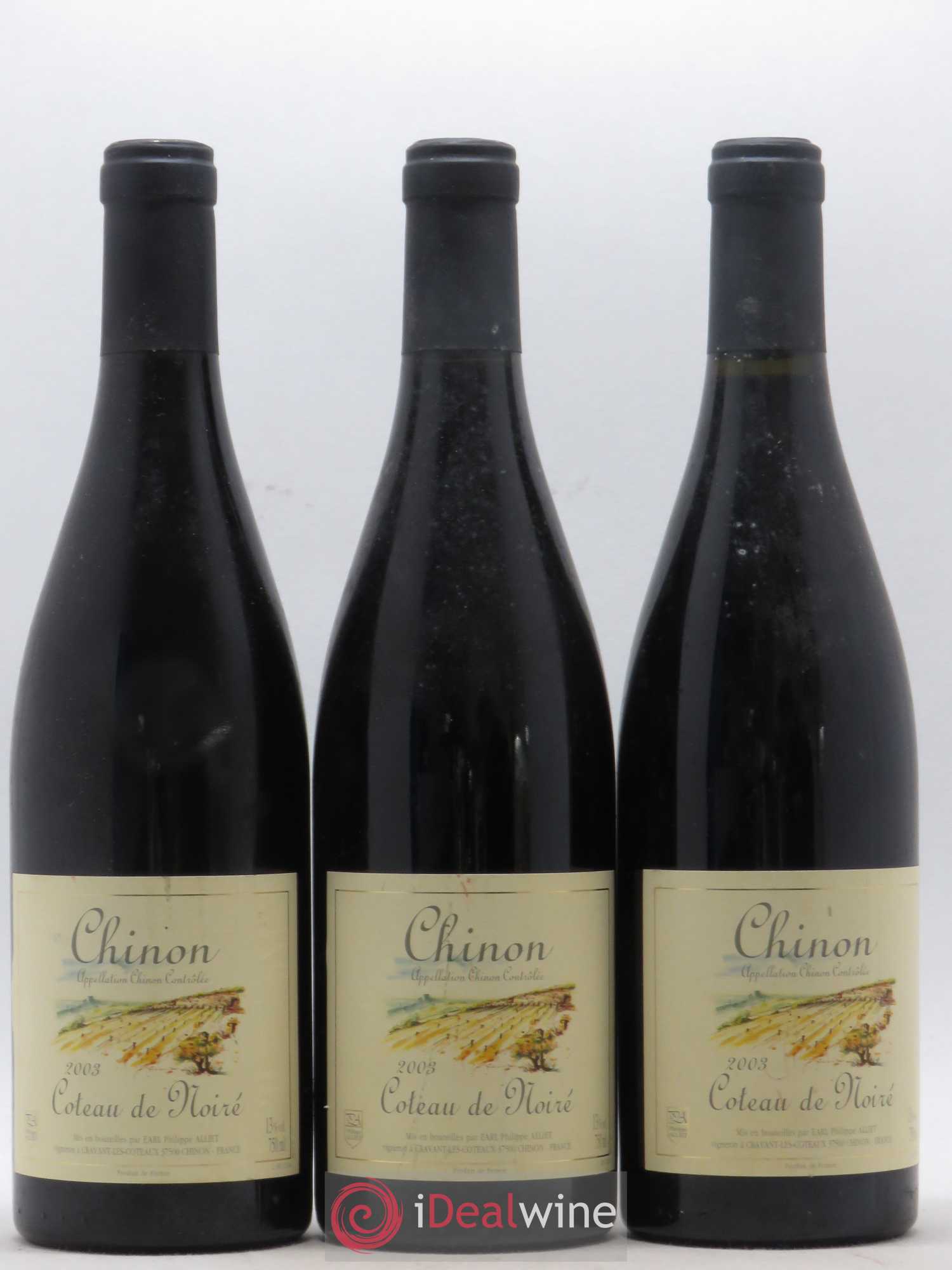 Chinon Coteau de Noiré Philippe Alliet 2003 - Lot de 3 bouteilles - 0