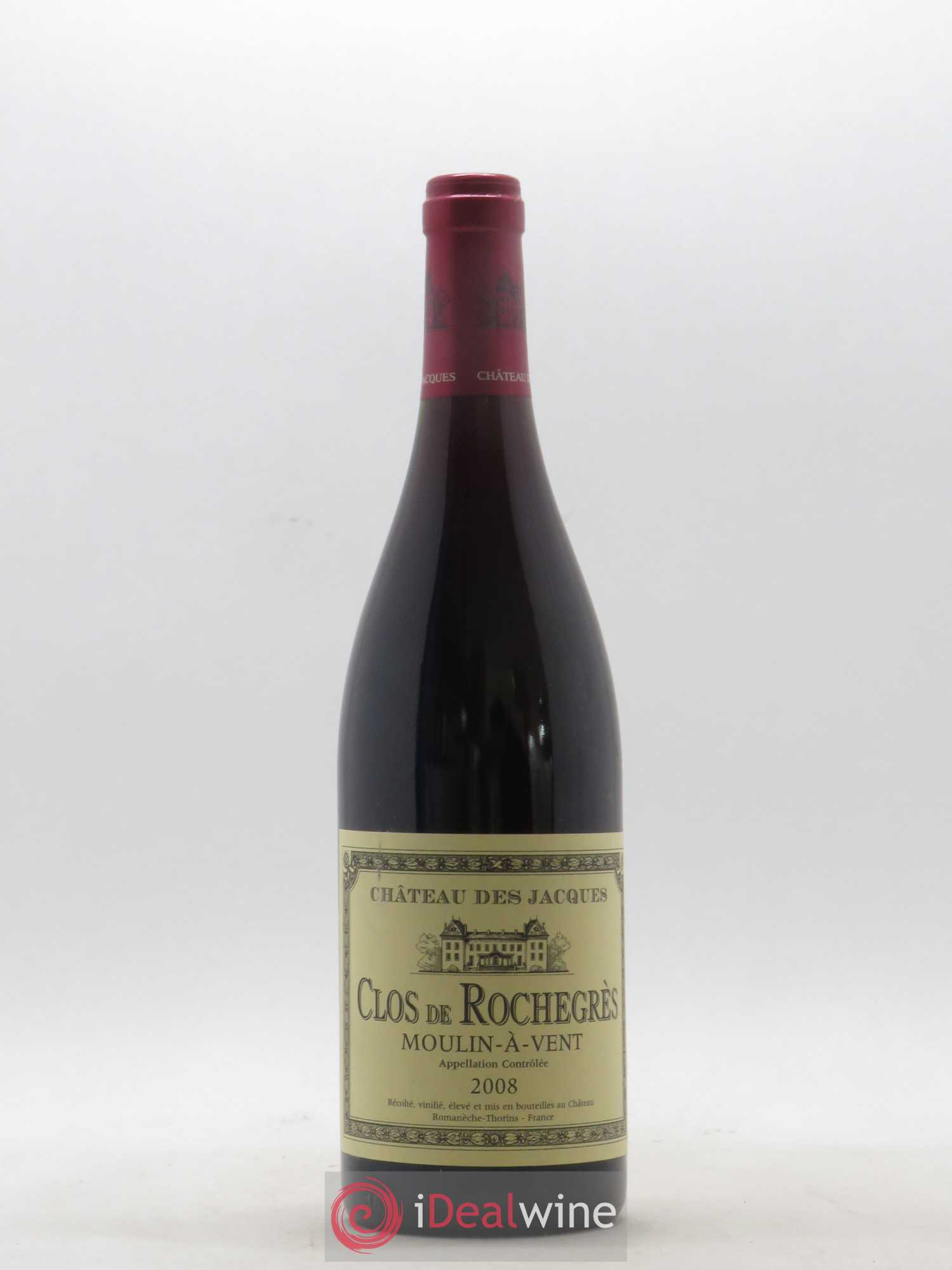 Moulin-à-Vent Clos de Rochegrès Château des Jacques 2008 - Lot de 1 bouteille - 0