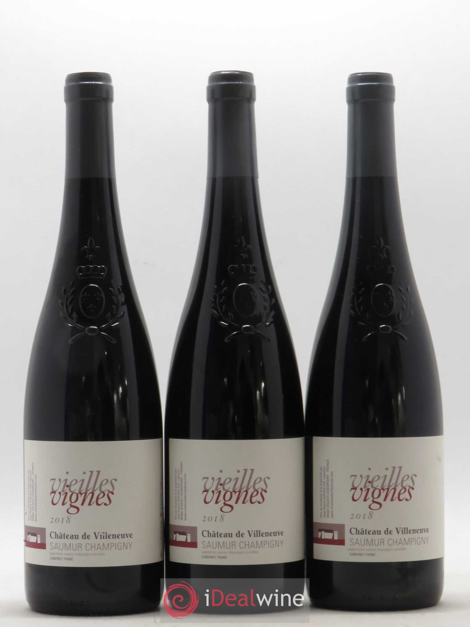 Saumur-Champigny Vieilles Vignes Château de Villeneuve 2018 - Lot de 3 bouteilles - 0