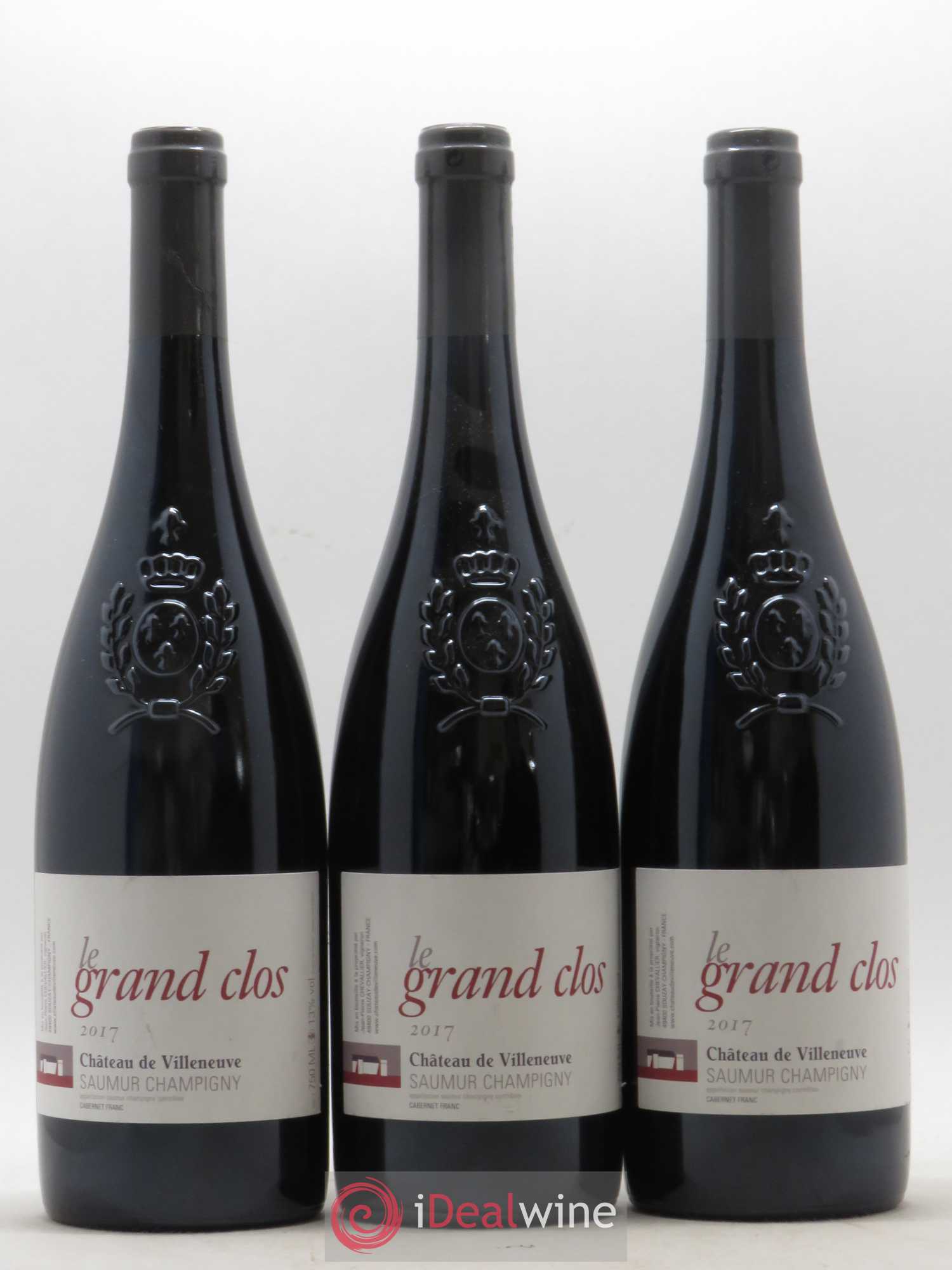 Saumur-Champigny Le Grand Clos Château de Villeneuve 2017 - Lot de 3 bouteilles - 0