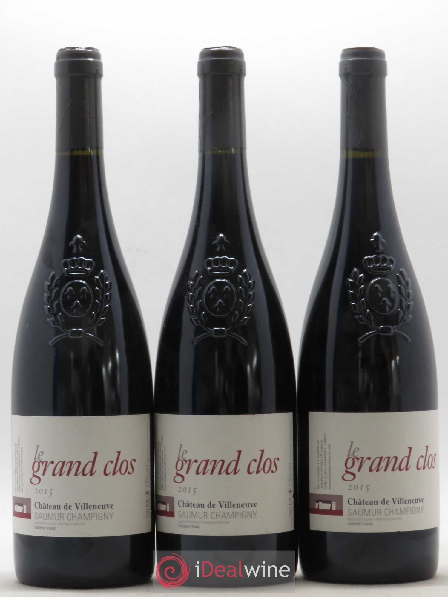 Saumur-Champigny Le Grand Clos Château de Villeneuve 2015 - Lot de 3 bouteilles - 0