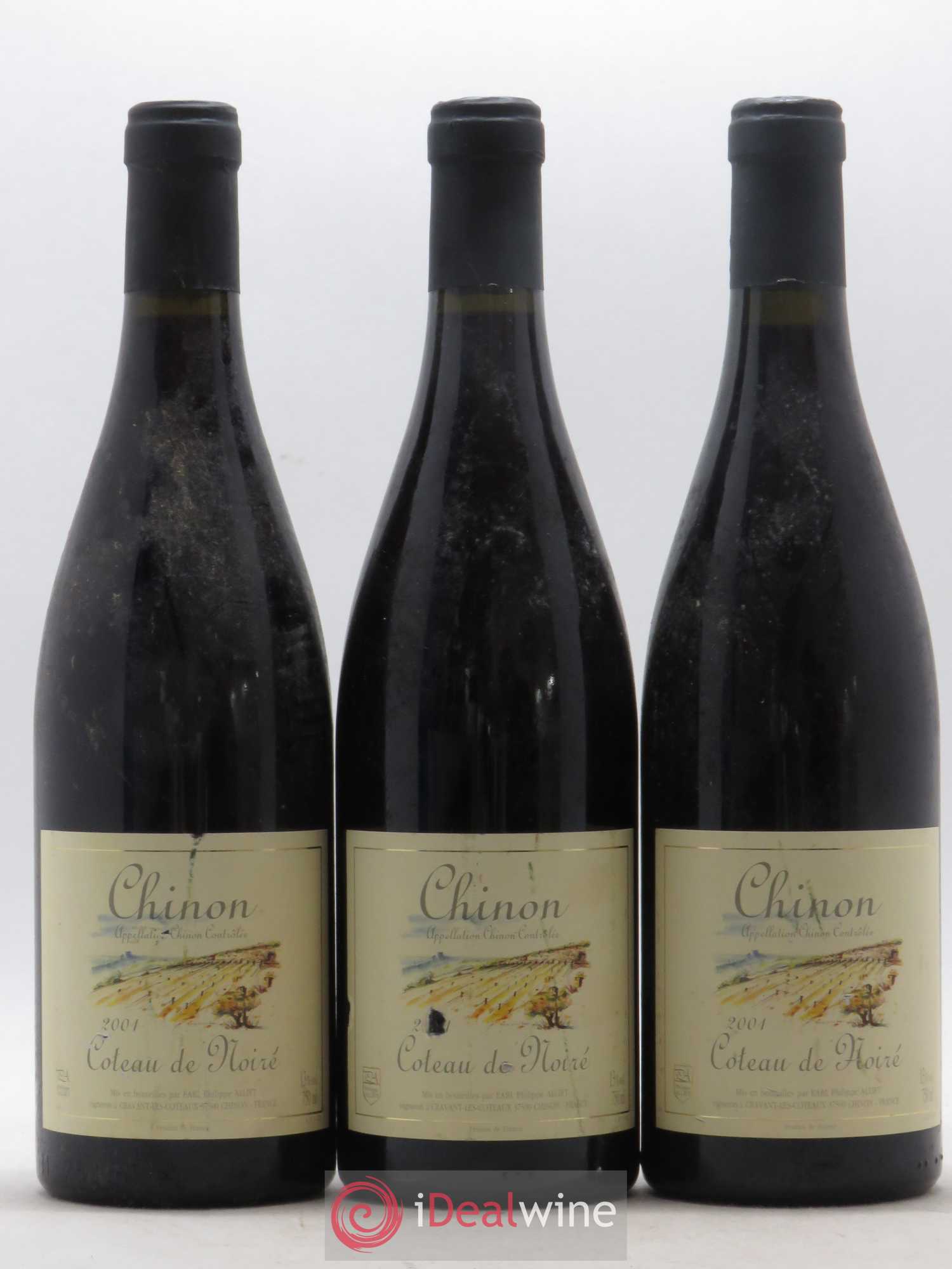Chinon Coteau de Noiré Philippe Alliet 2001 - Lot de 3 bouteilles - 0