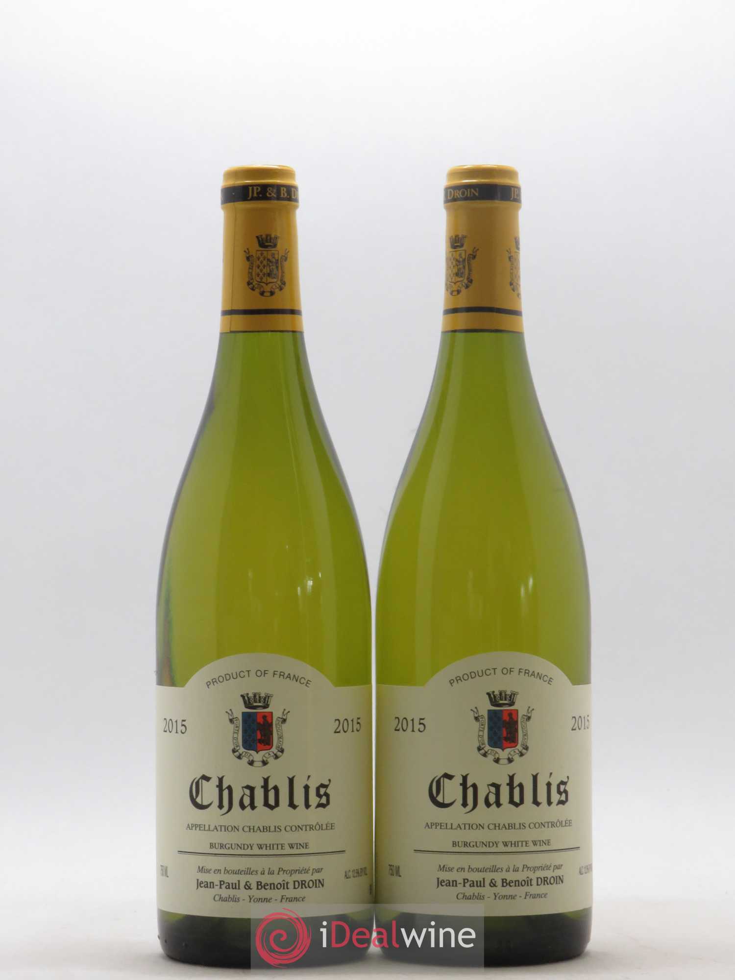 Chablis Jean-Paul & Benoît Droin (Domaine) 2015 - Lot de 2 bouteilles - 0