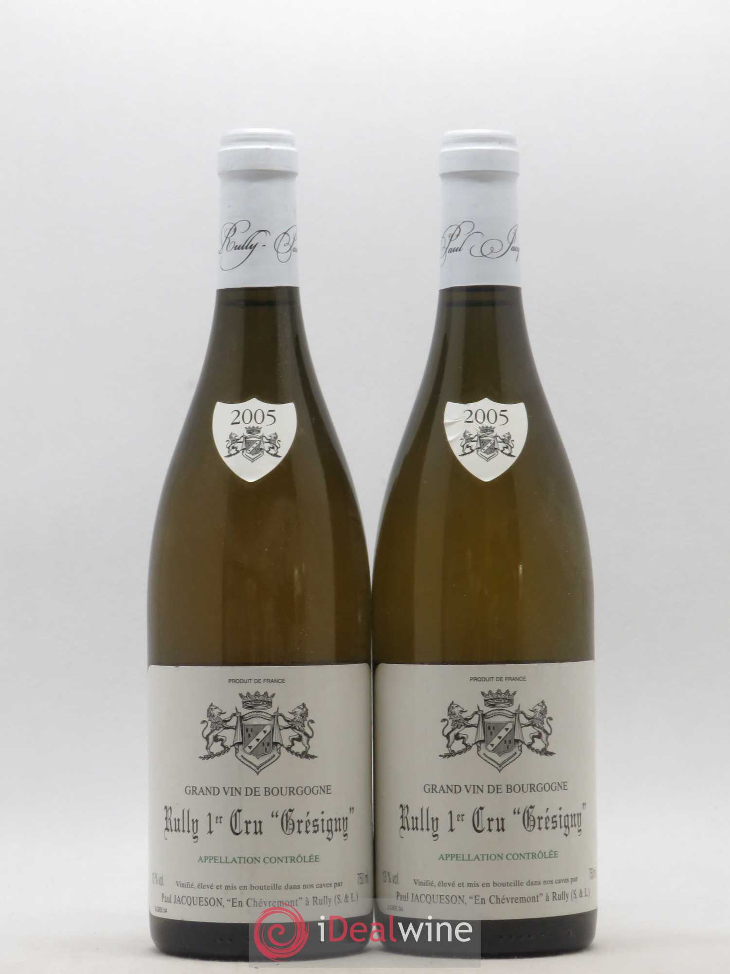 Rully 1er Cru Grésigny Paul & Marie Jacqueson 2005 - Lot de 2 bouteilles - 0