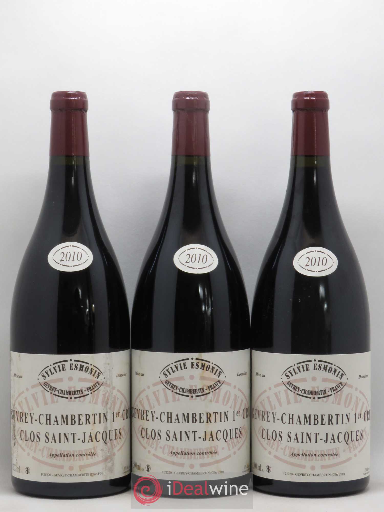 Gevrey-Chambertin 1er Cru Clos Saint Jacques Sylvie Esmonin 2010 - Lot de 3 magnums - 0