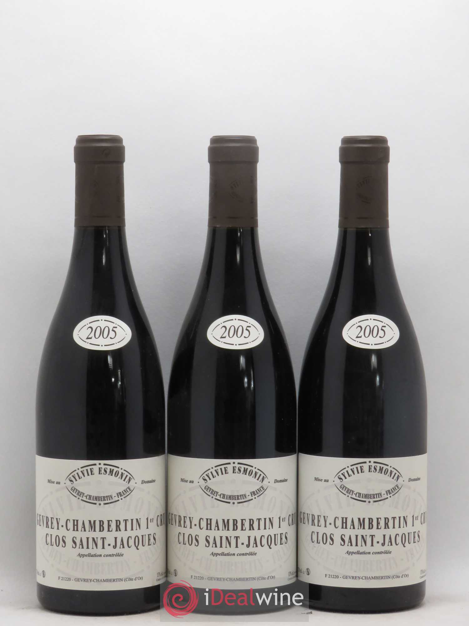 Gevrey-Chambertin 1er Cru Clos Saint Jacques Sylvie Esmonin 2005 - Lot de 3 bouteilles - 0