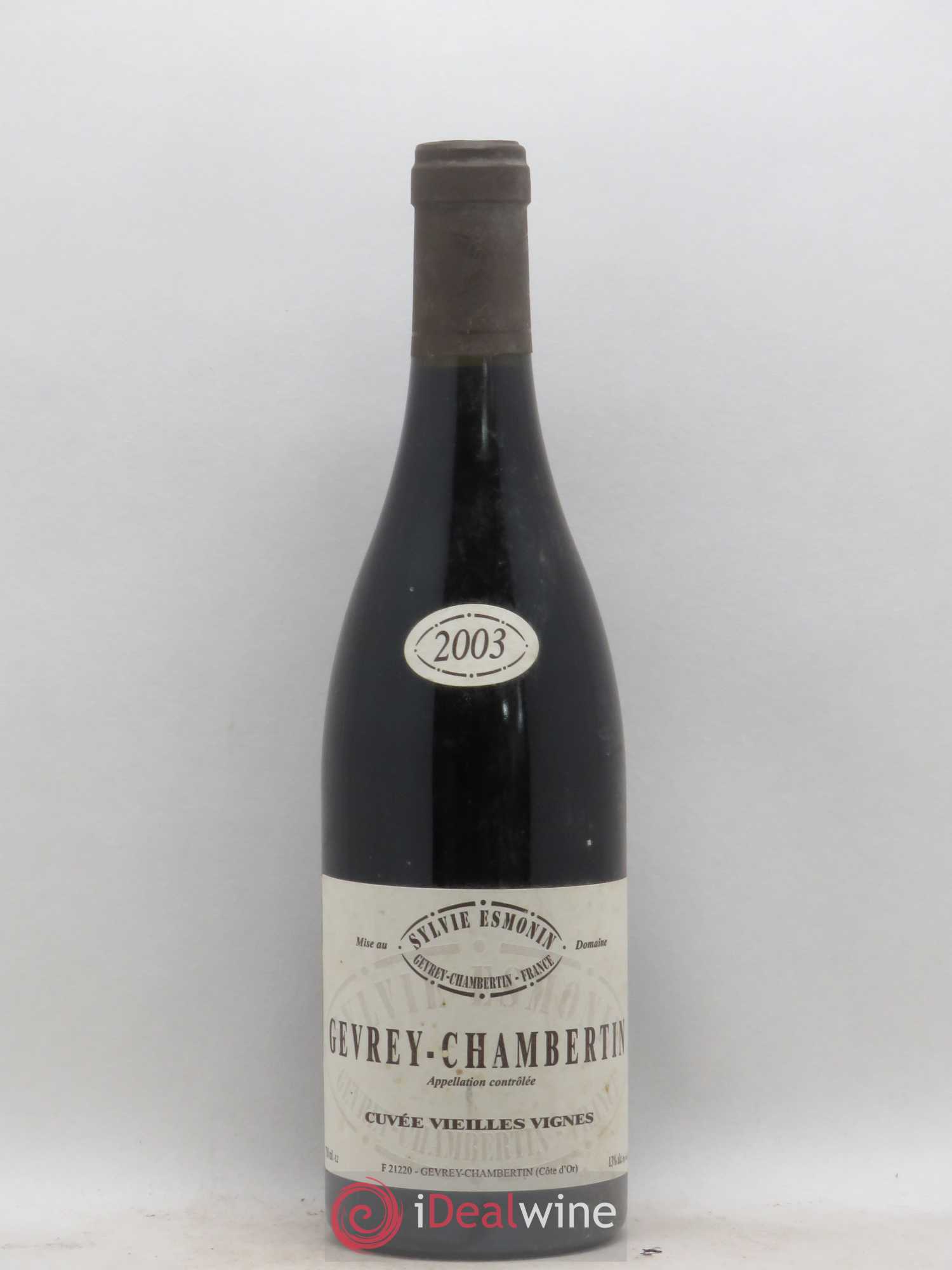 Gevrey-Chambertin Vieilles Vignes Sylvie Esmonin 2003 - Lot de 1 bouteille - 0