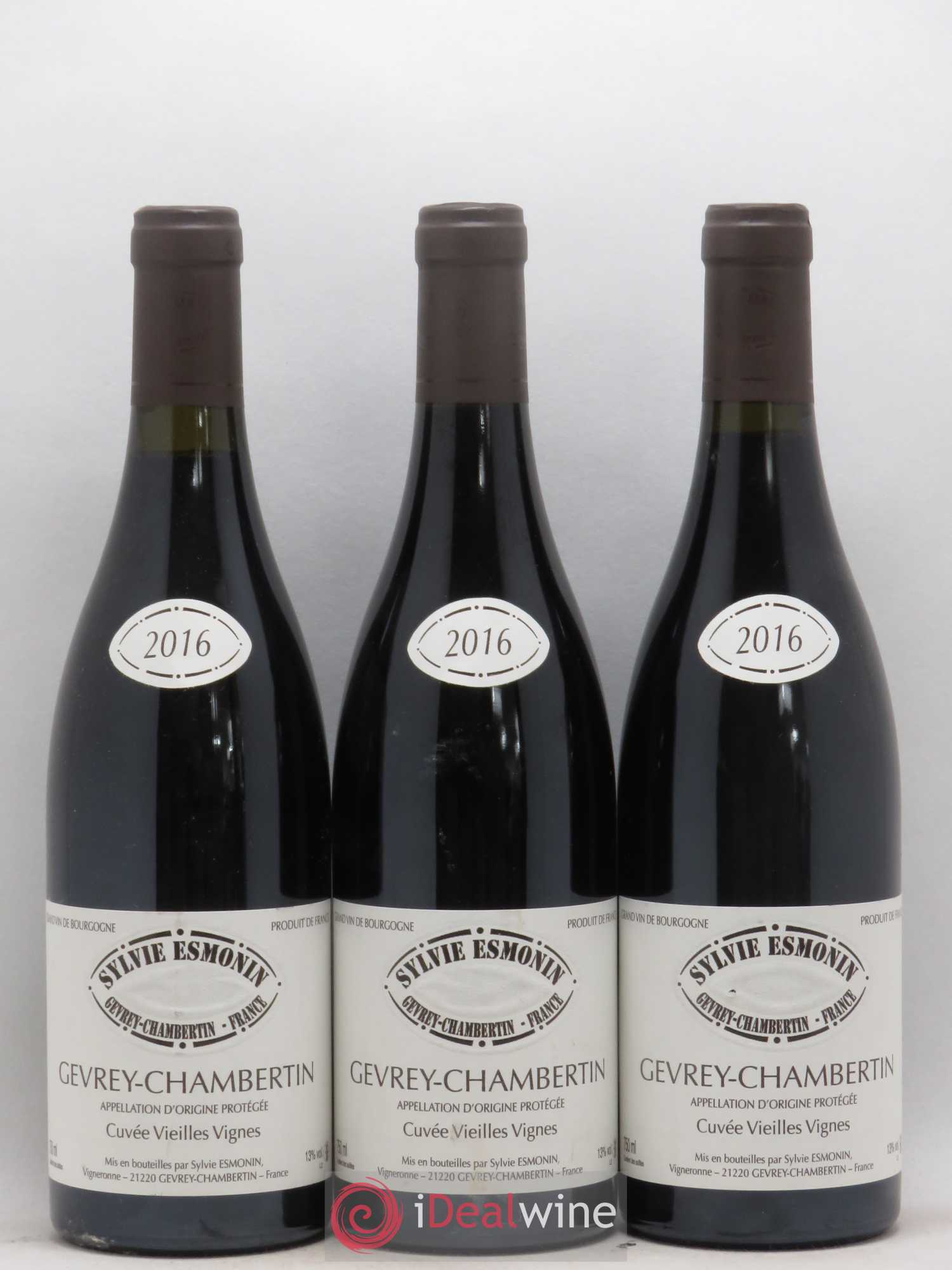 Gevrey-Chambertin Vieilles Vignes Sylvie Esmonin 2016 - Lot de 3 bouteilles - 0