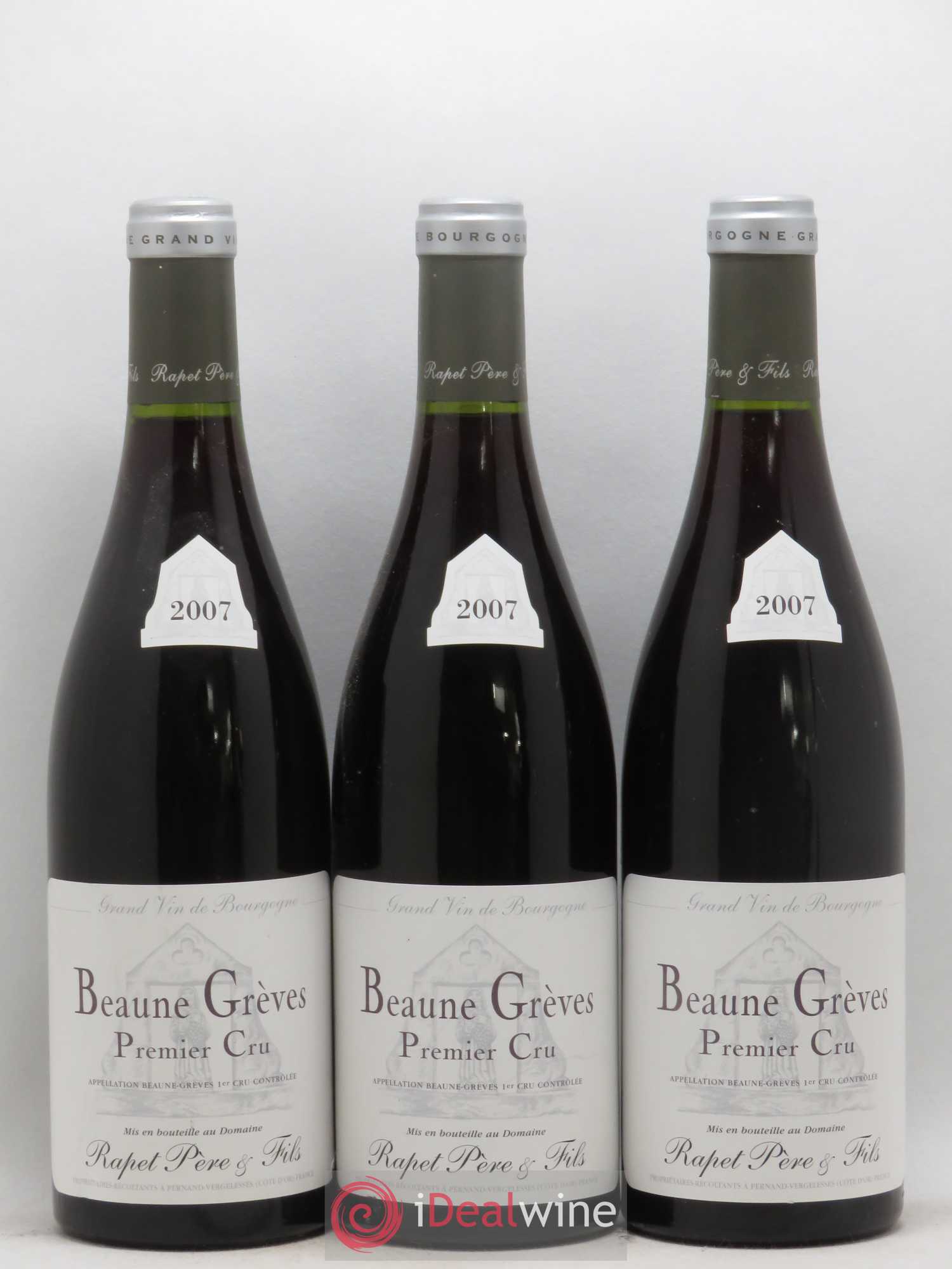 Beaune 1er Cru Grèves Rapet Père & Fils 2007 - Lot de 3 bouteilles - 0