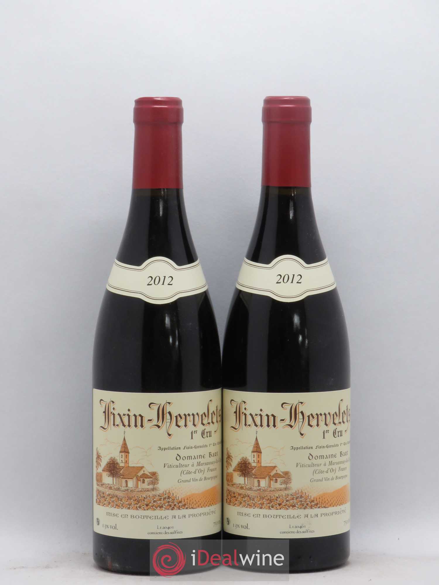 Fixin 1er Cru Hervelets Bart (Domaine) 2012 - Lot de 2 bouteilles - 0