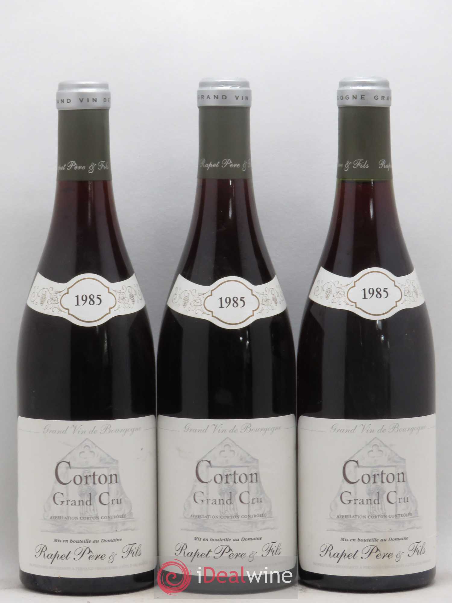 Corton Grand Cru Domaine Rapet 1985 - Lot de 3 bouteilles - 0