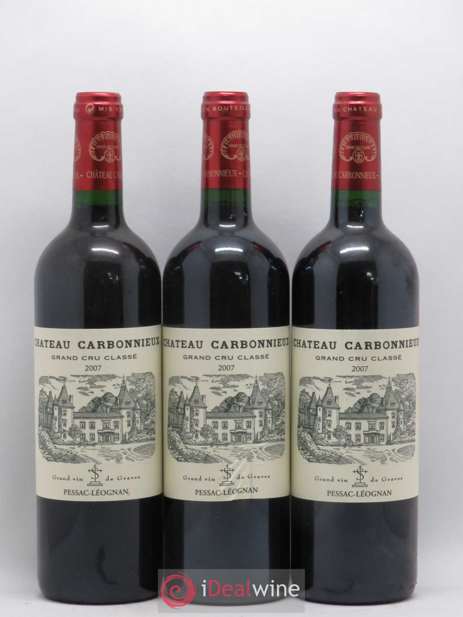 Château Carbonnieux Cru Classé de Graves 2007 - Lot de 3 bouteilles - 0