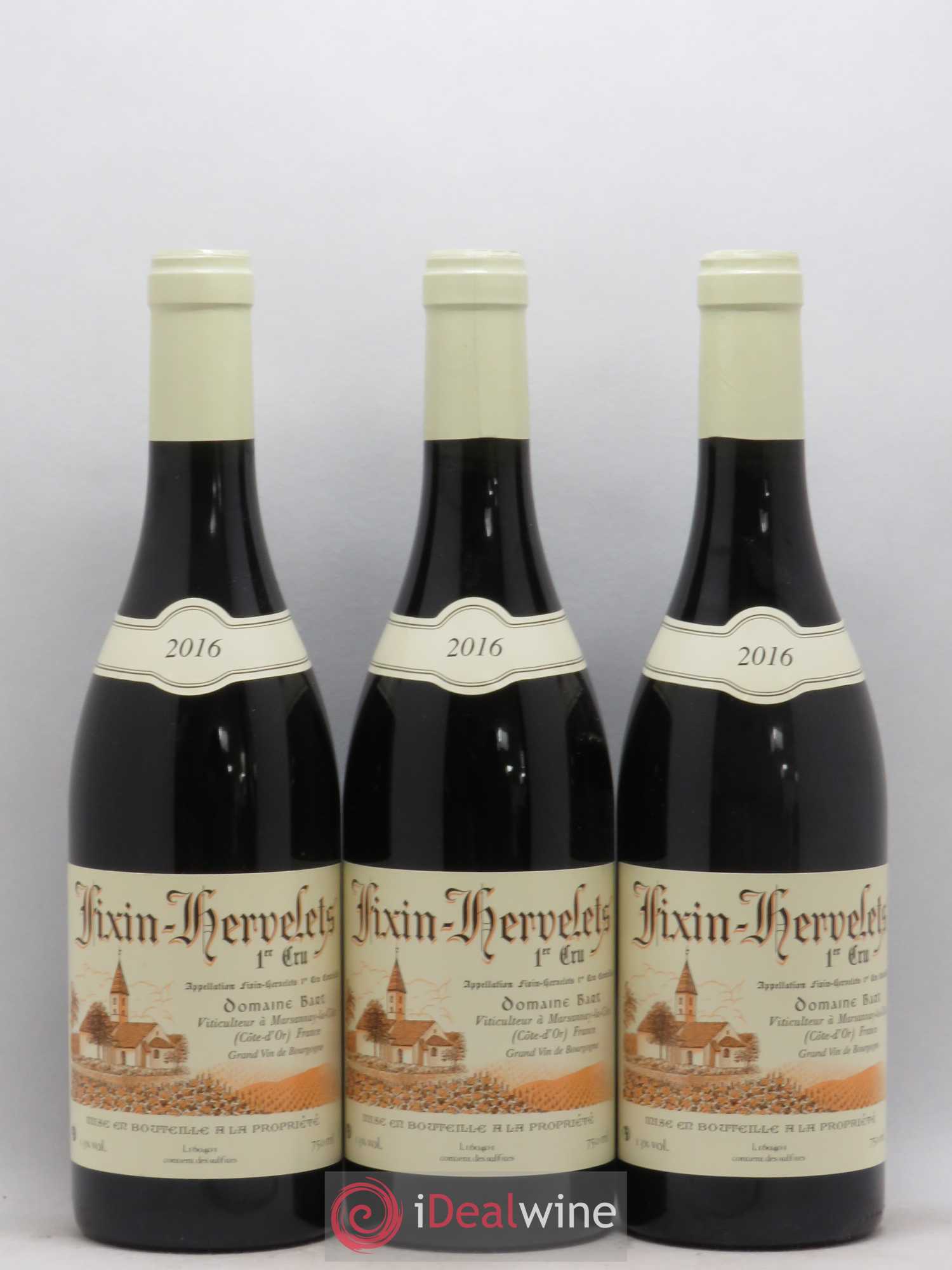 Fixin 1er Cru Hervelets Bart (Domaine) 2016 - Lot de 3 bouteilles - 0