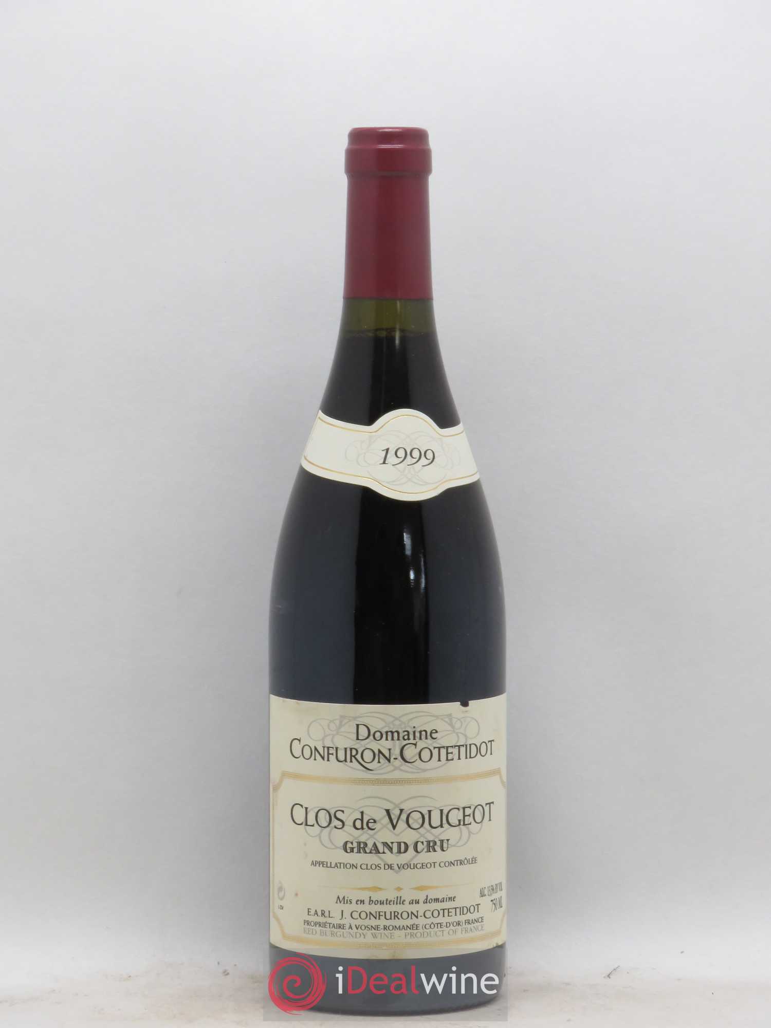 Clos de Vougeot Grand Cru Confuron-Cotetidot 1999 - Lot de 1 bouteille - 0