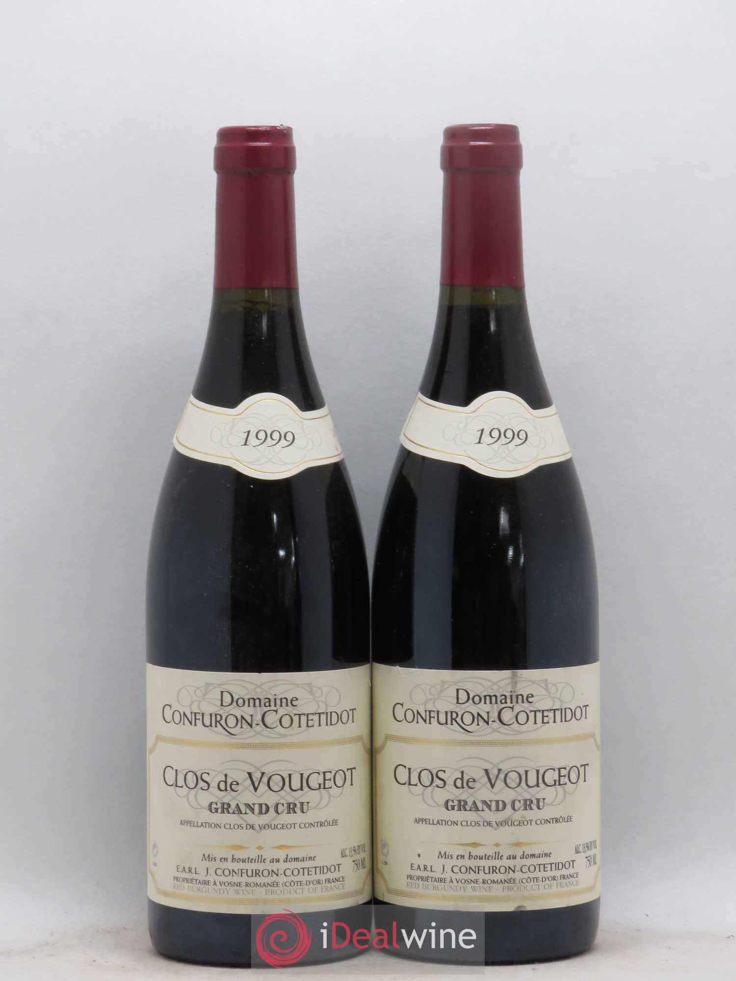 Clos de Vougeot Grand Cru Confuron-Cotetidot 1999 - Lot de 2 bouteilles - 0