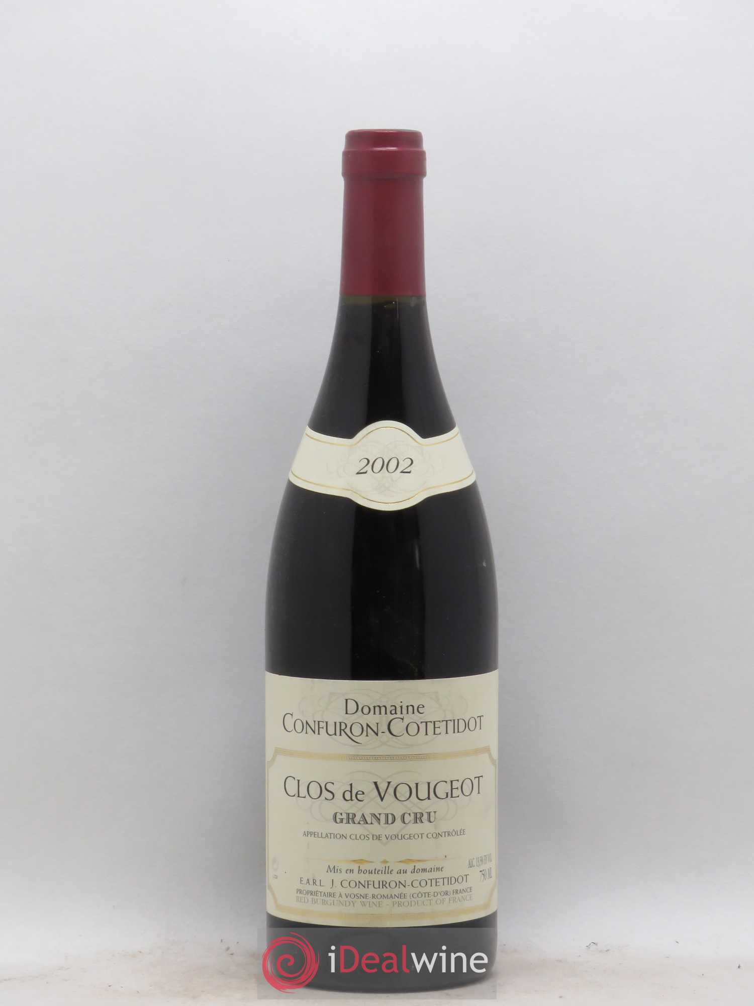 Clos de Vougeot Grand Cru Confuron-Cotetidot 2002 - Lot de 1 bouteille - 0