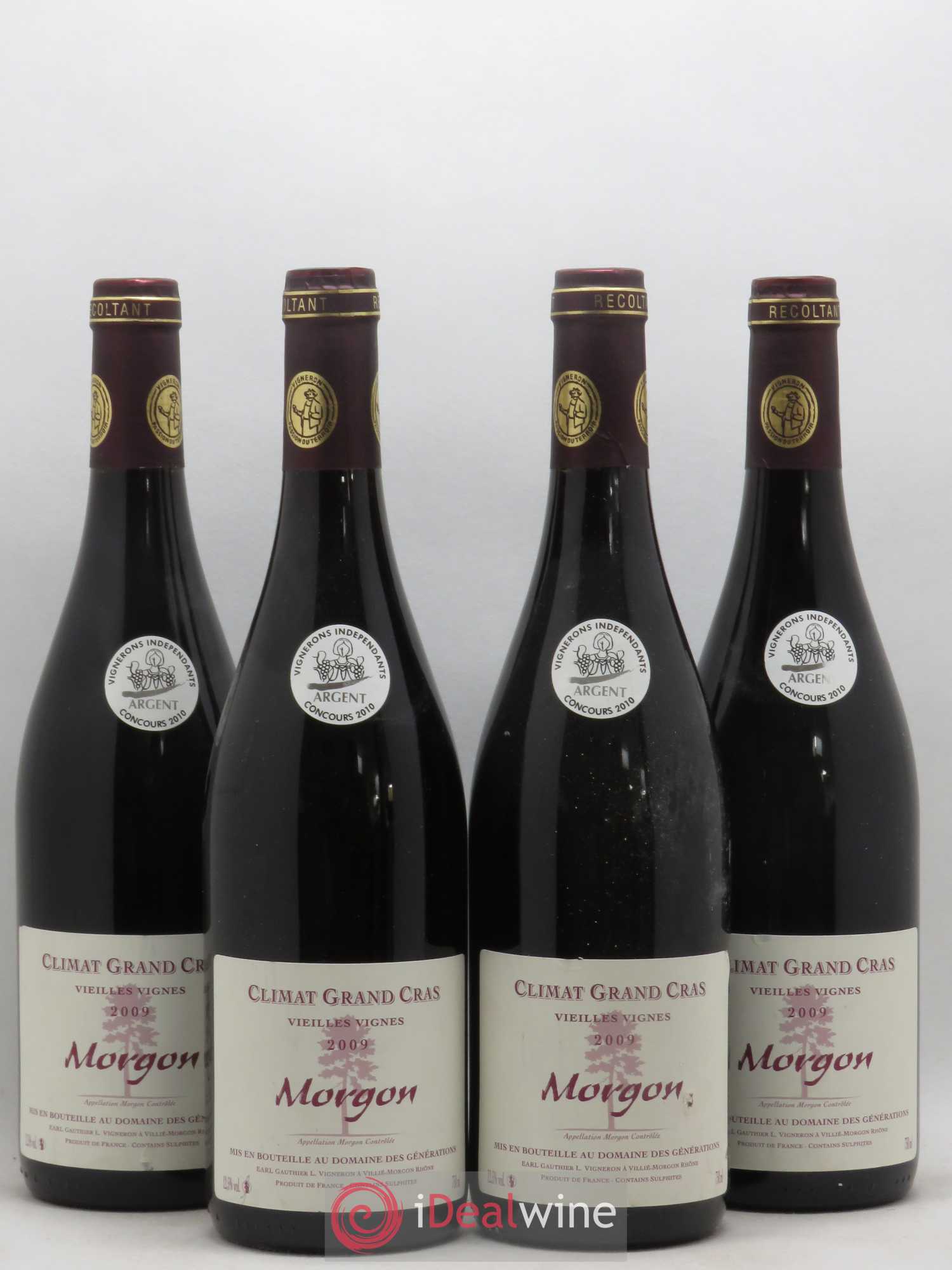 Morgon Climat Grand Cras Vieille Vigne Domaine des Générations 2009 - Posten von 4 Flaschen - 0