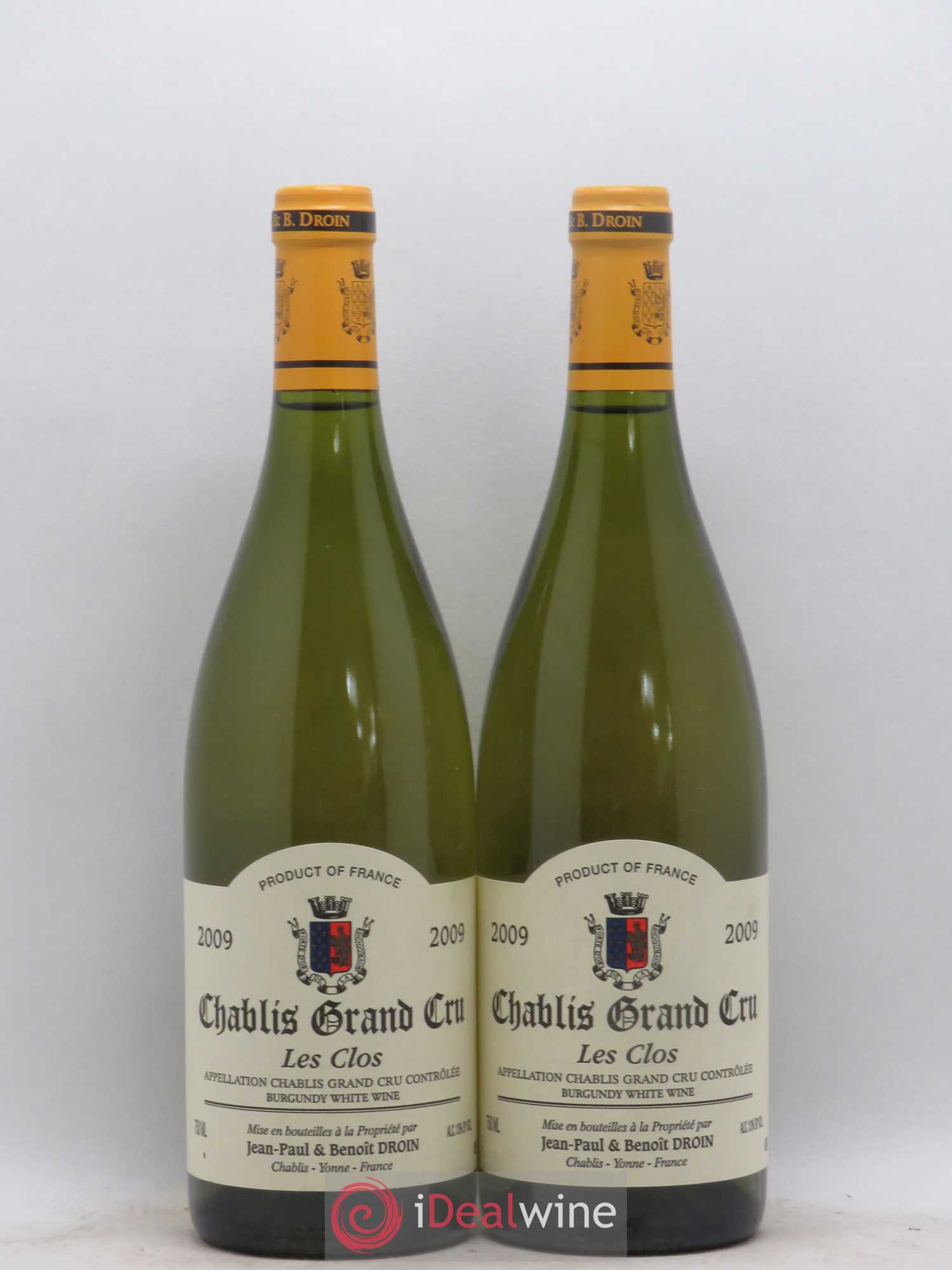 Chablis Grand Cru Les Clos Jean-Paul & Benoît Droin (Domaine) 2009 - Lot de 2 bouteilles - 0
