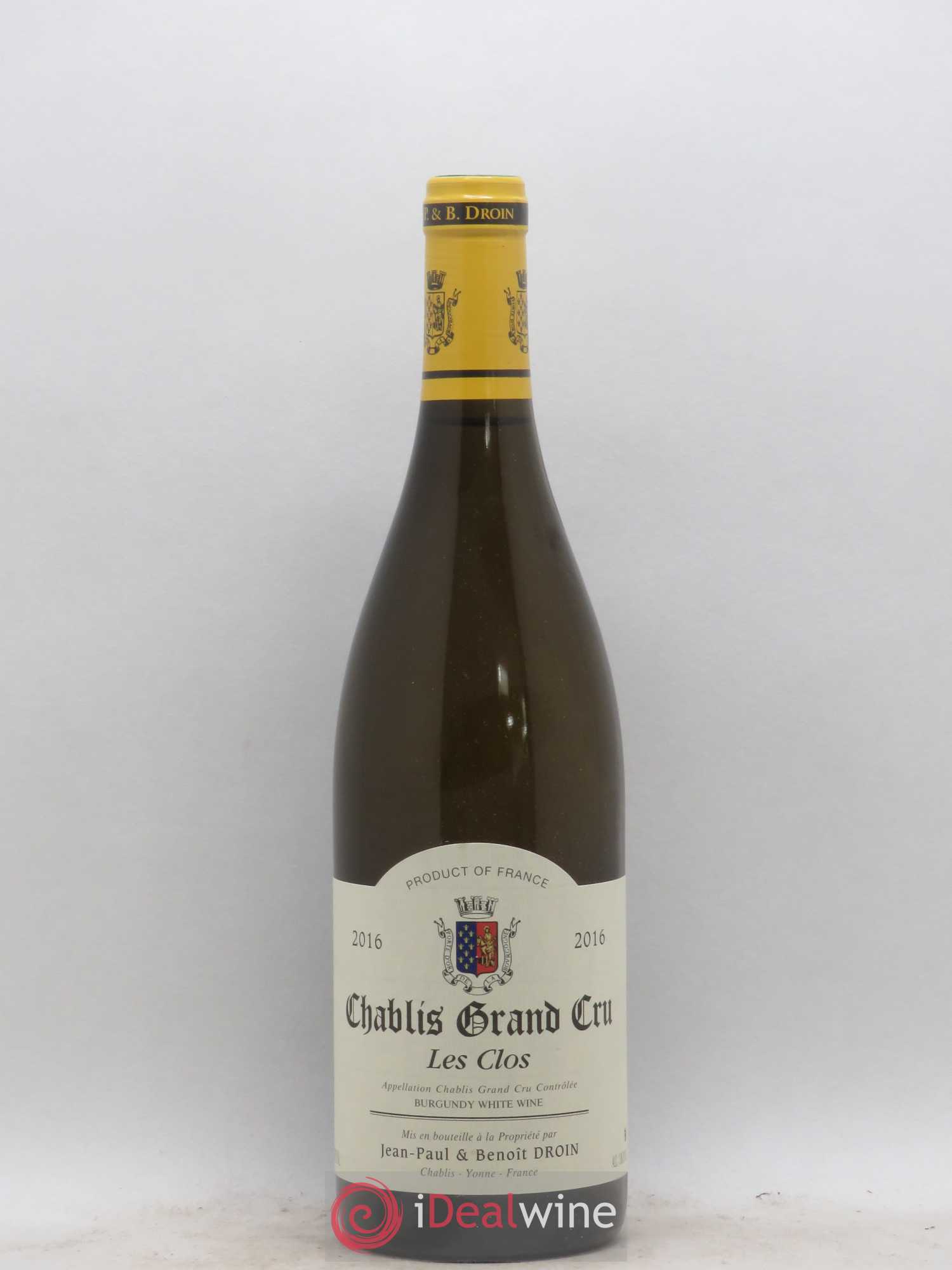 Chablis Grand Cru Les Clos Jean-Paul & Benoît Droin (Domaine) 2016 - Lot de 1 bouteille - 0
