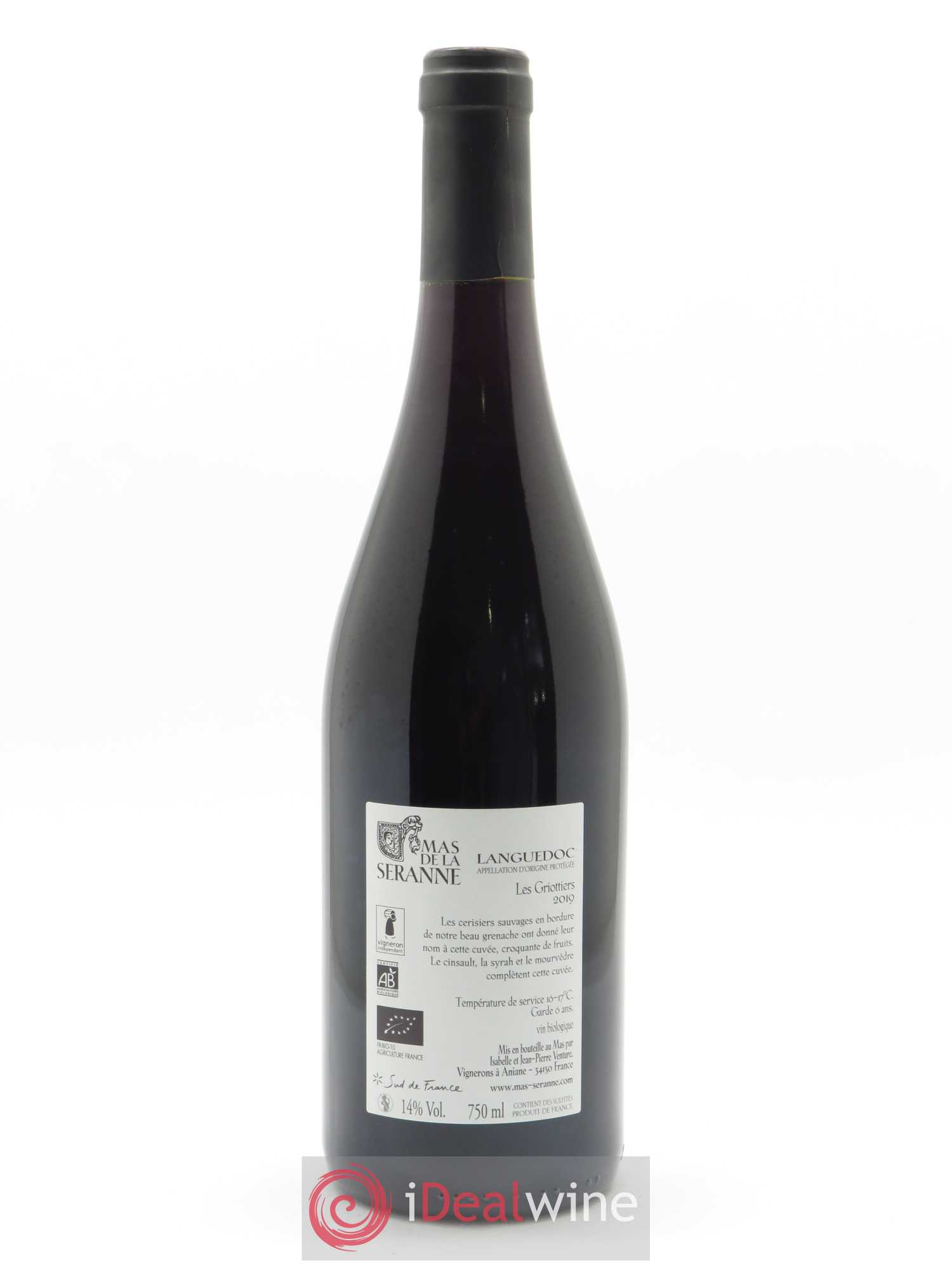 AOP Languedoc Les Griottiers Mas de la Seranne 2019 - Lot de 1 bouteille - 1
