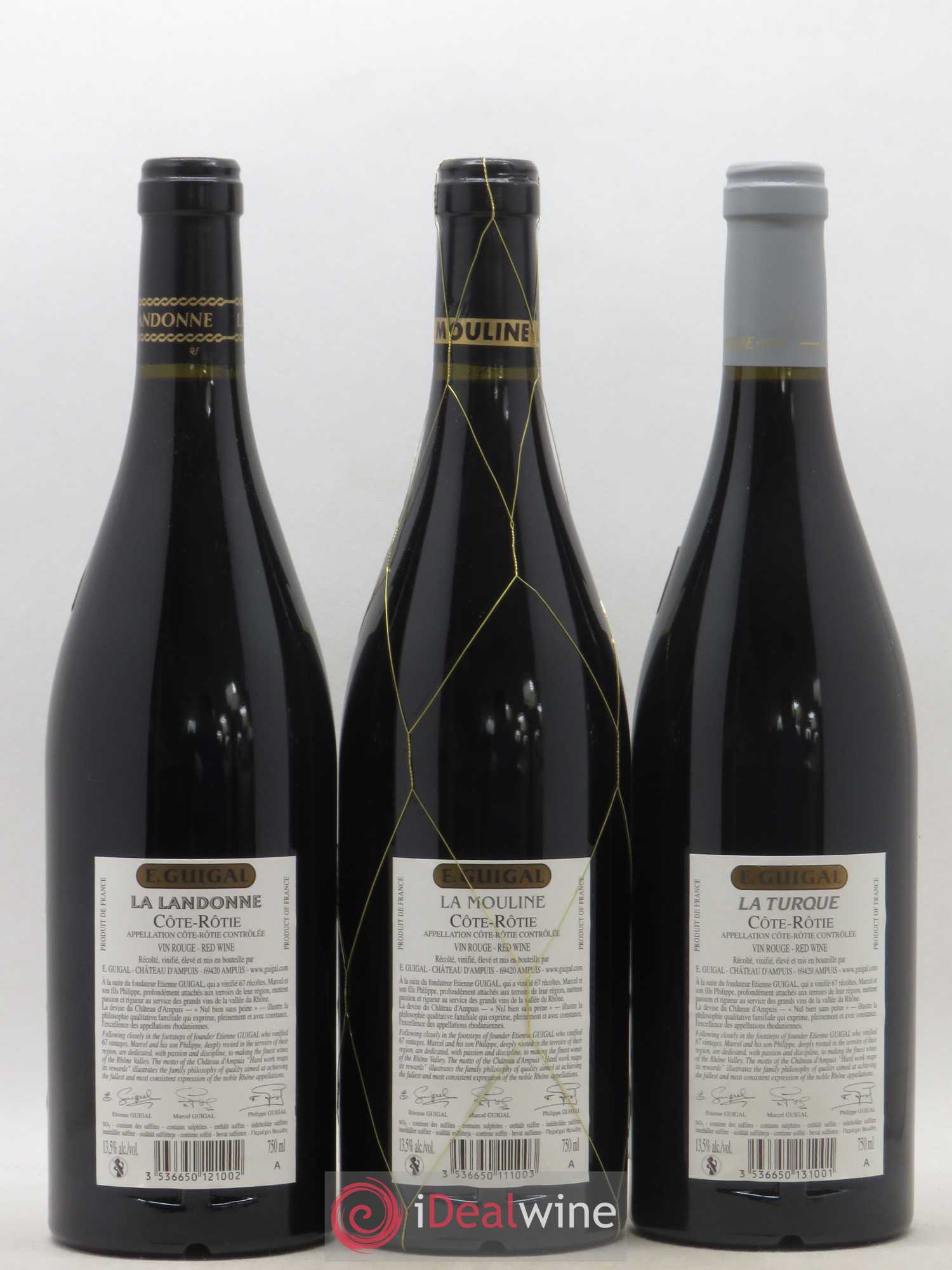 Côte-Rôtie Guigal Trilogie La Turque - La Landonne - La Mouline 2012 - Lot de 1 bouteille - 1