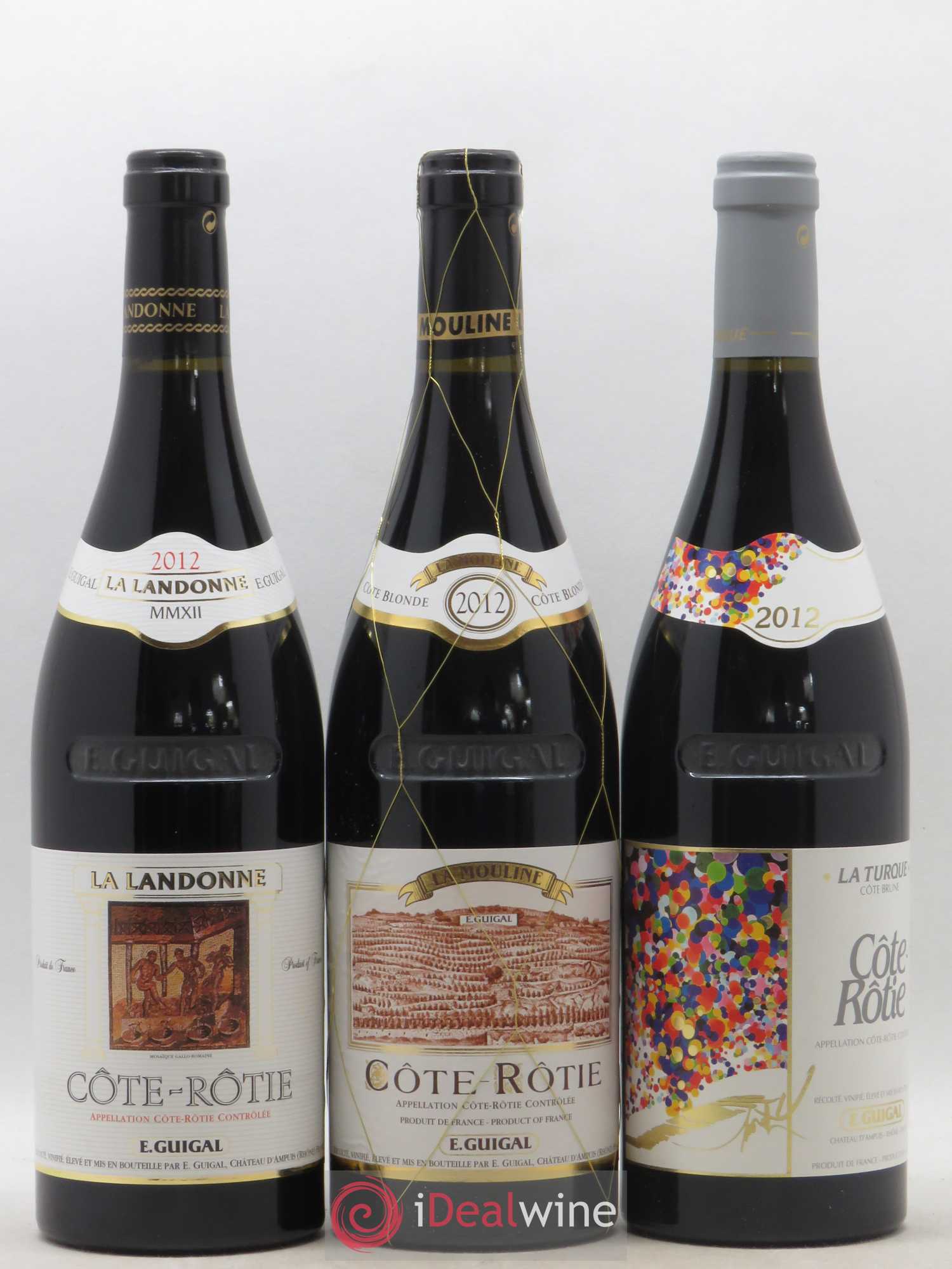 Côte-Rôtie Guigal Trilogie La Turque - La Landonne - La Mouline 2012 - Lot de 1 bouteille - 0