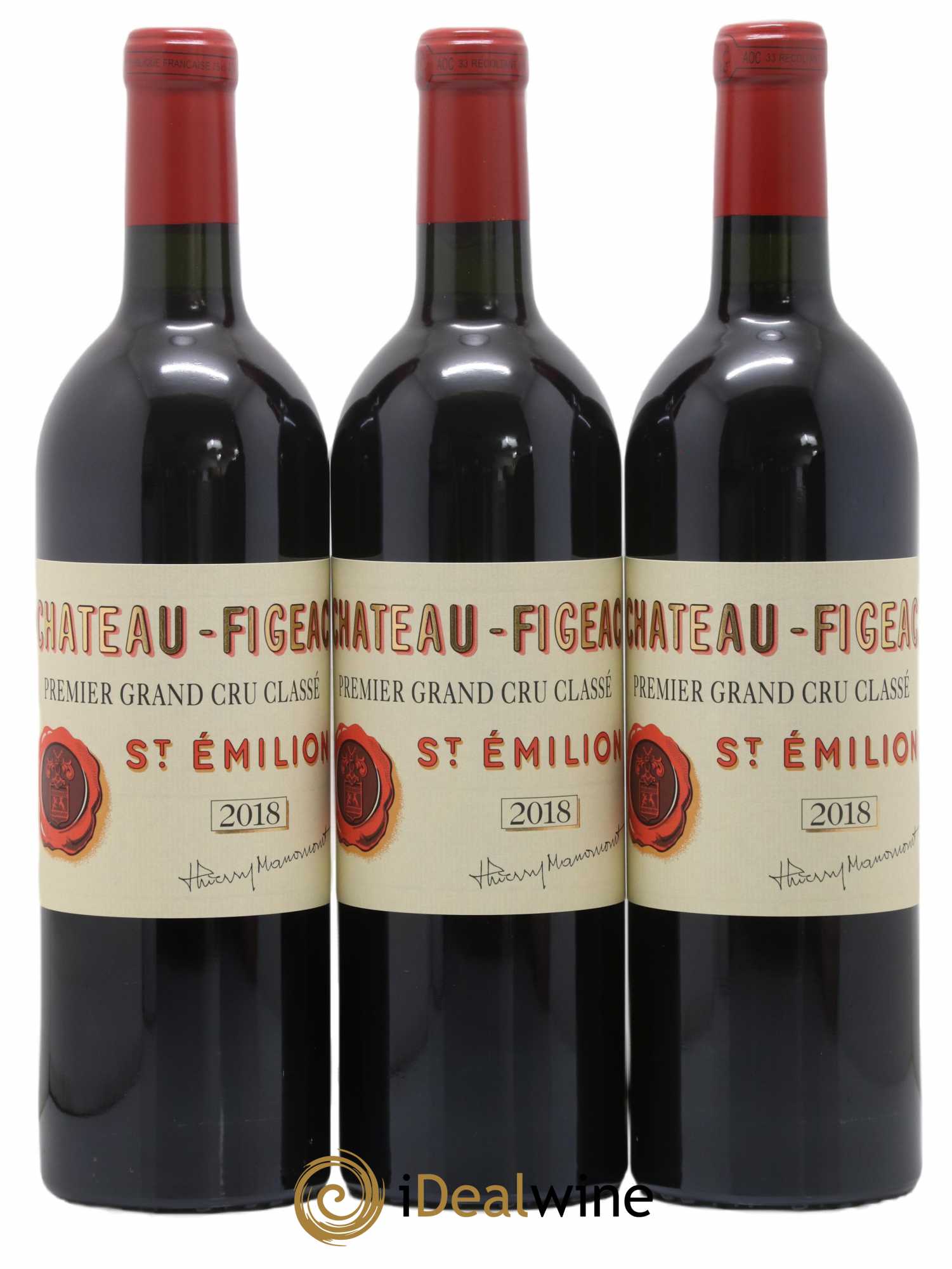 Château Figeac 1er Grand Cru Classé A 2018 - Lot of 3 bottles - 0