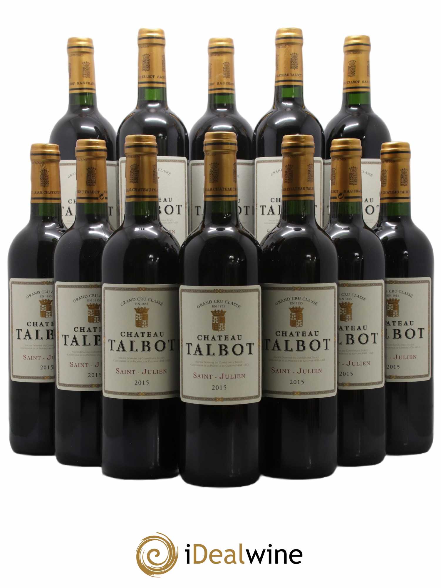 Château Talbot 4ème Grand Cru Classé 2015 - Lot of 12 bottles - 0