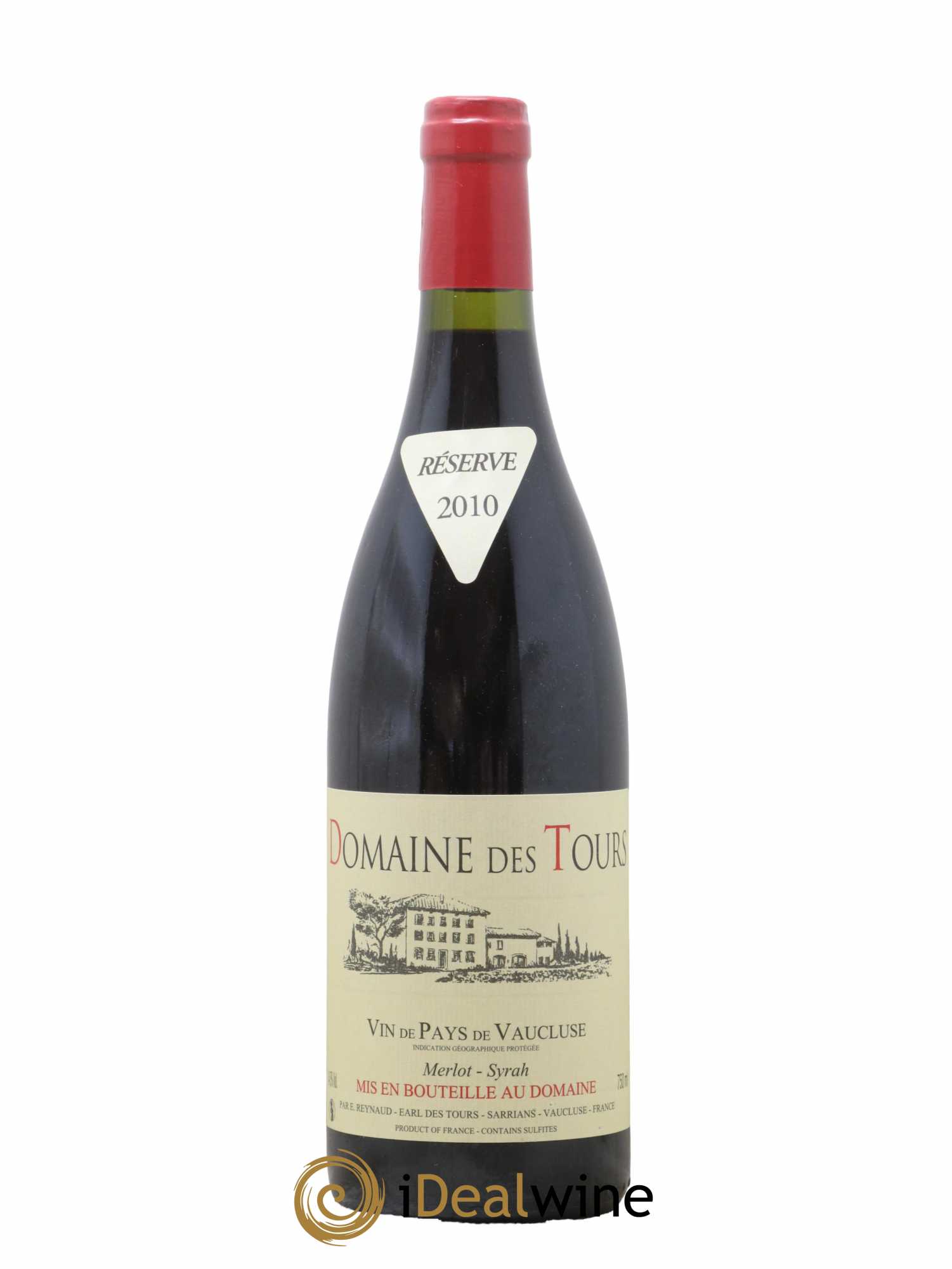 Vaucluse Domaine des Tours Merlot-Syrah Emmanuel Reynaud 2010 - Lot de 1 bouteille - 0